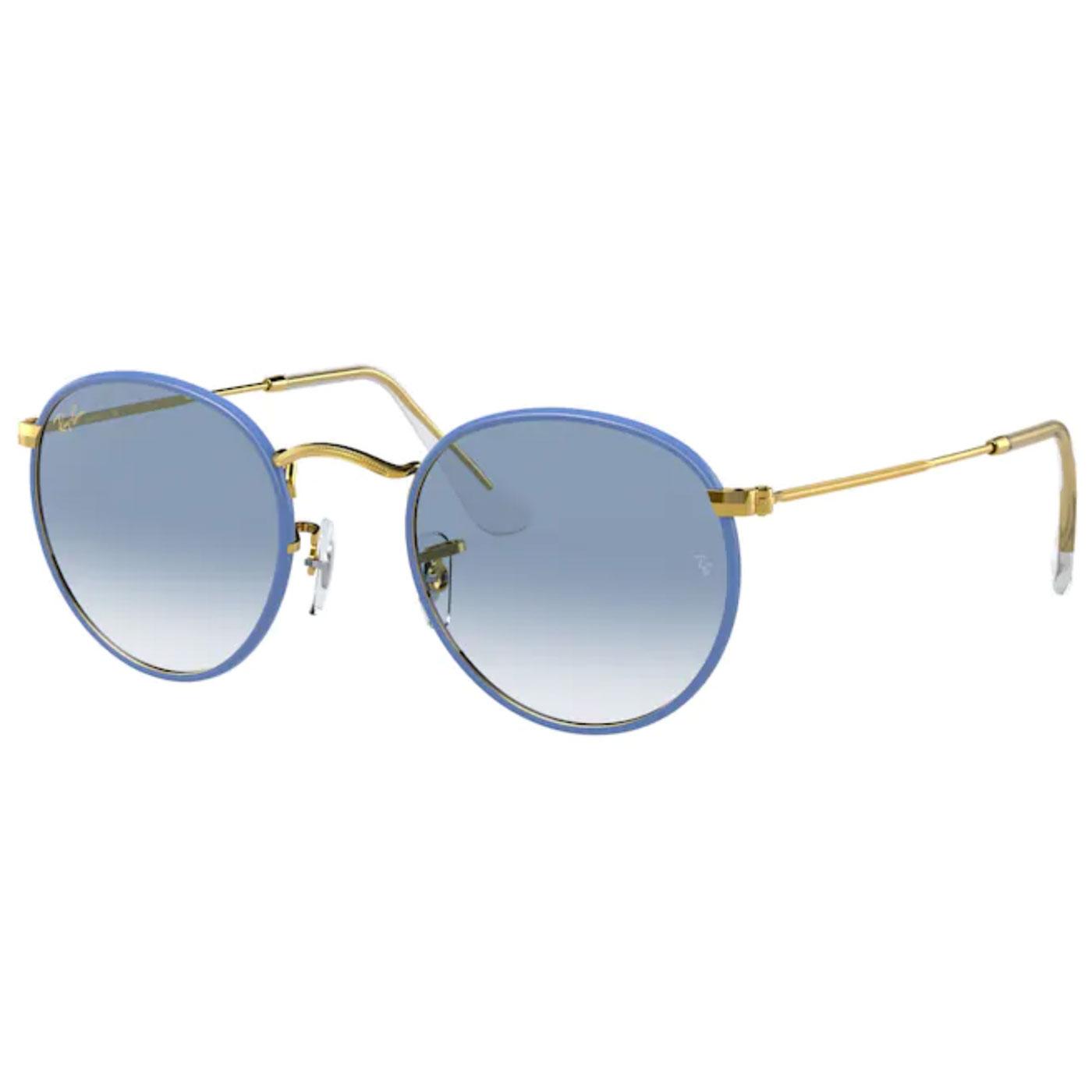 RAY-BAN Round Full Colour Retro 60s Sunglasses in Light Blue