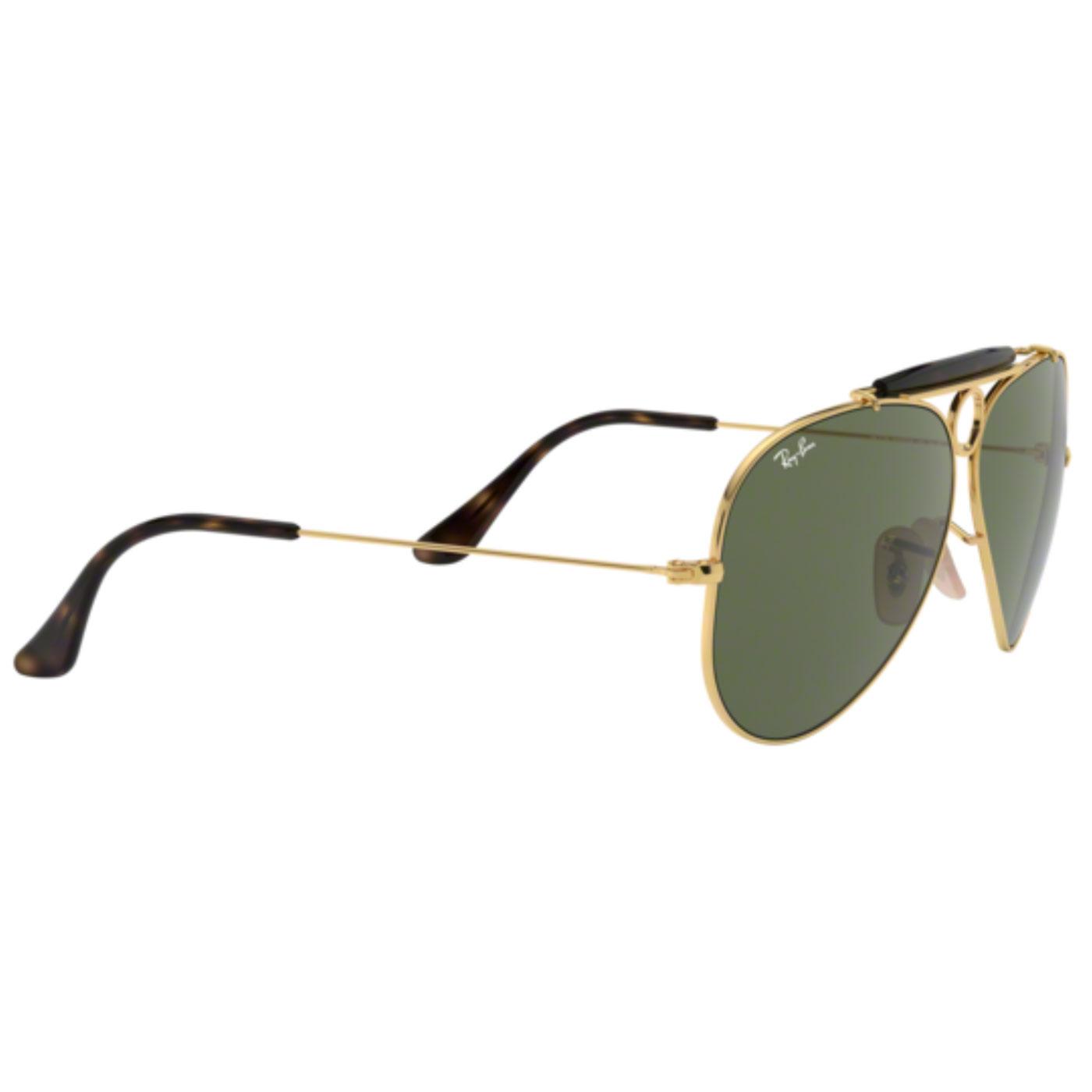 RAY-BAN Shooter Retro 60s Mod Shooter Aviator Sunglasses in Gold