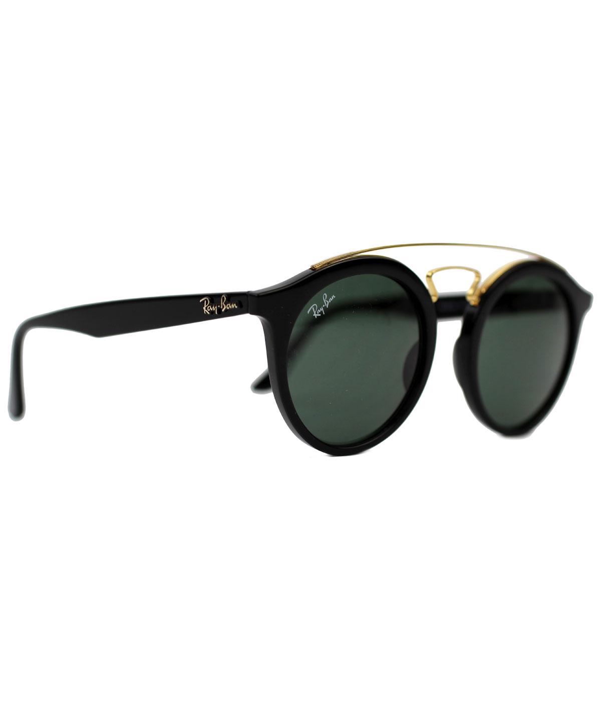 RAY-BAN Retro Mod 60s Round Clubmaster Sunglasses in Black