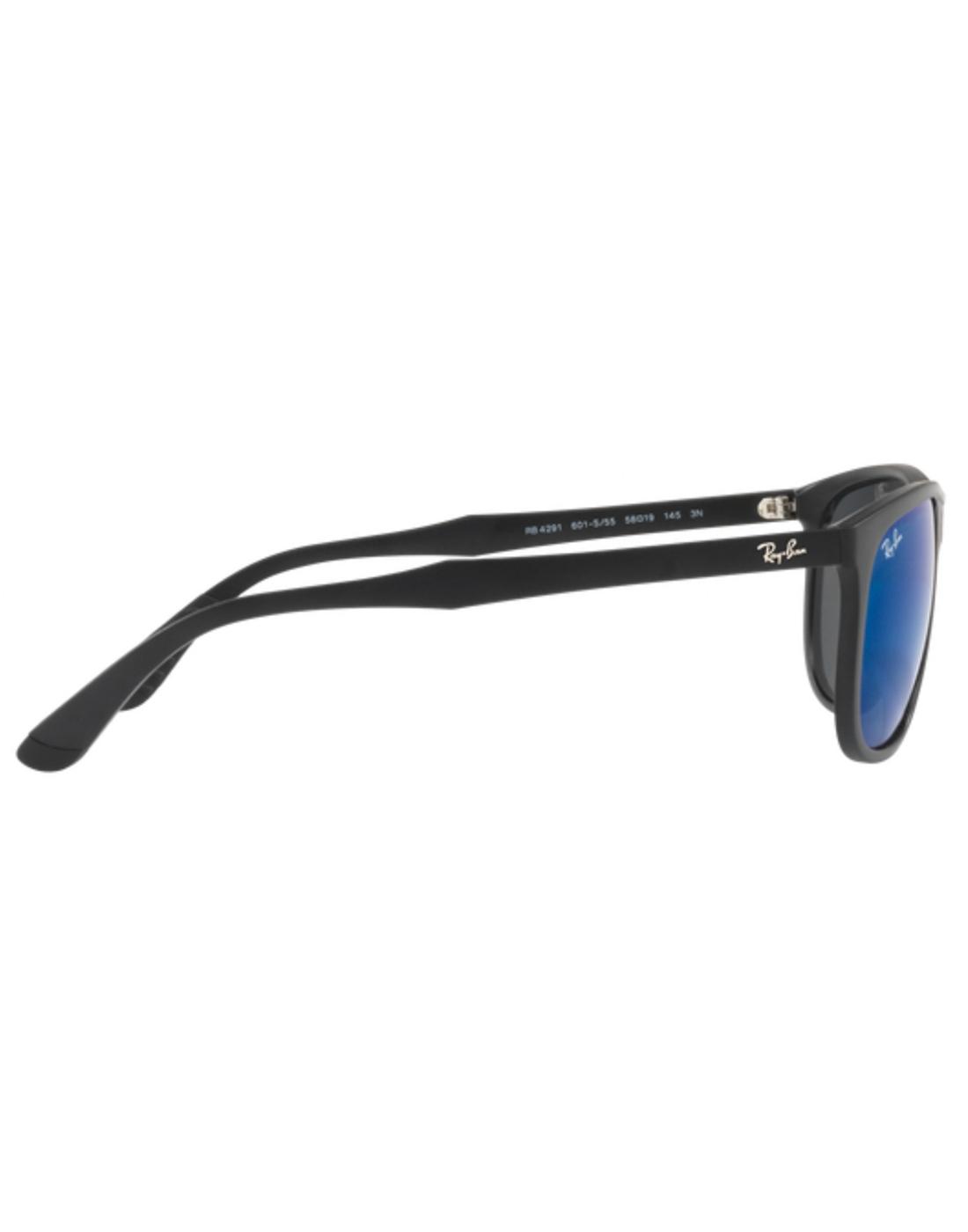 RAY-BAN Retro Wraparound Wayfarer Sunglasses Blue Mirror