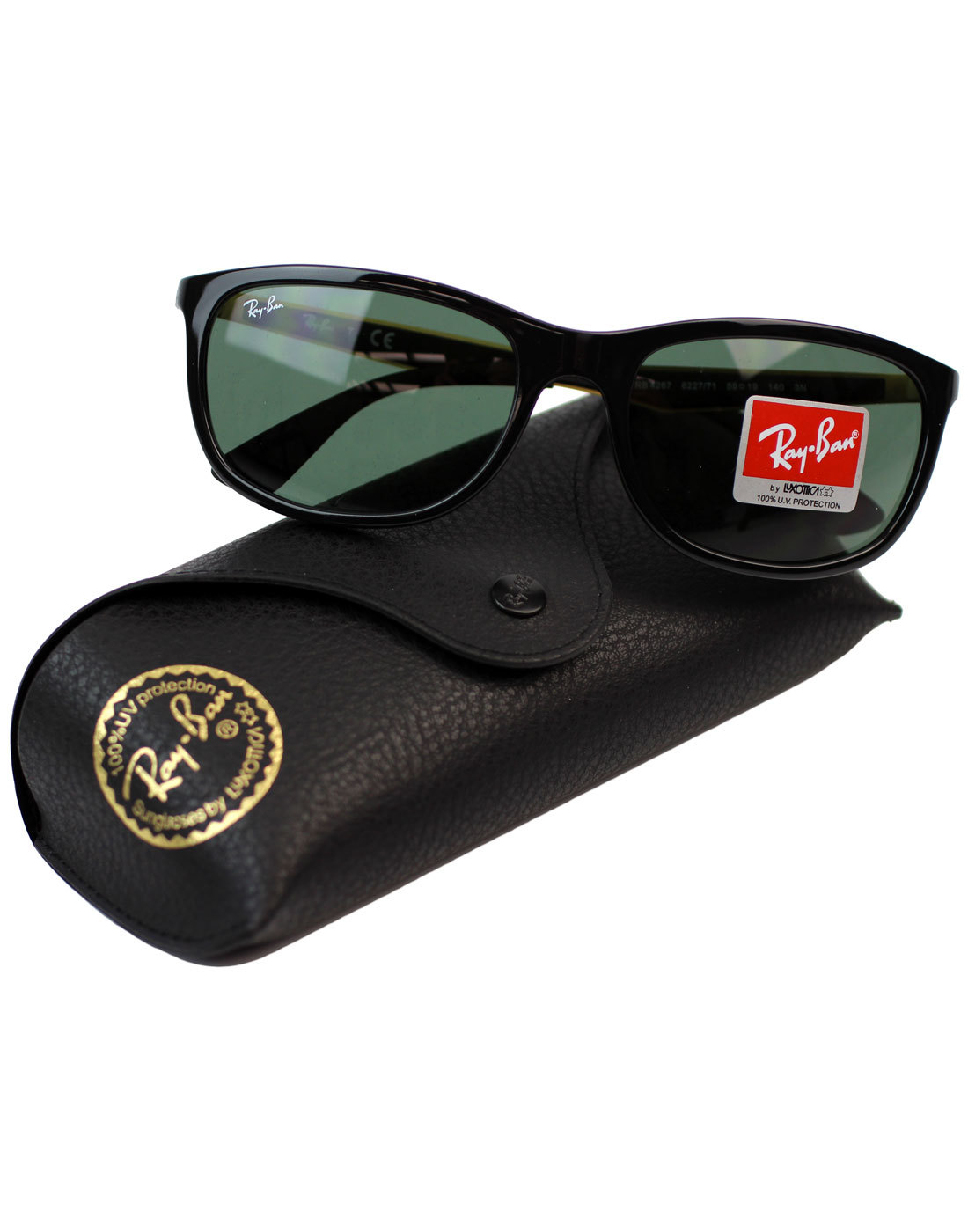 RAY-BAN Wraparound Wayfarer Retro Mod Wayfarer Sunglasses Black