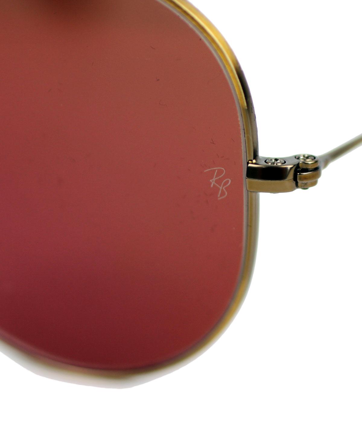 ray ban red mirrored aviators