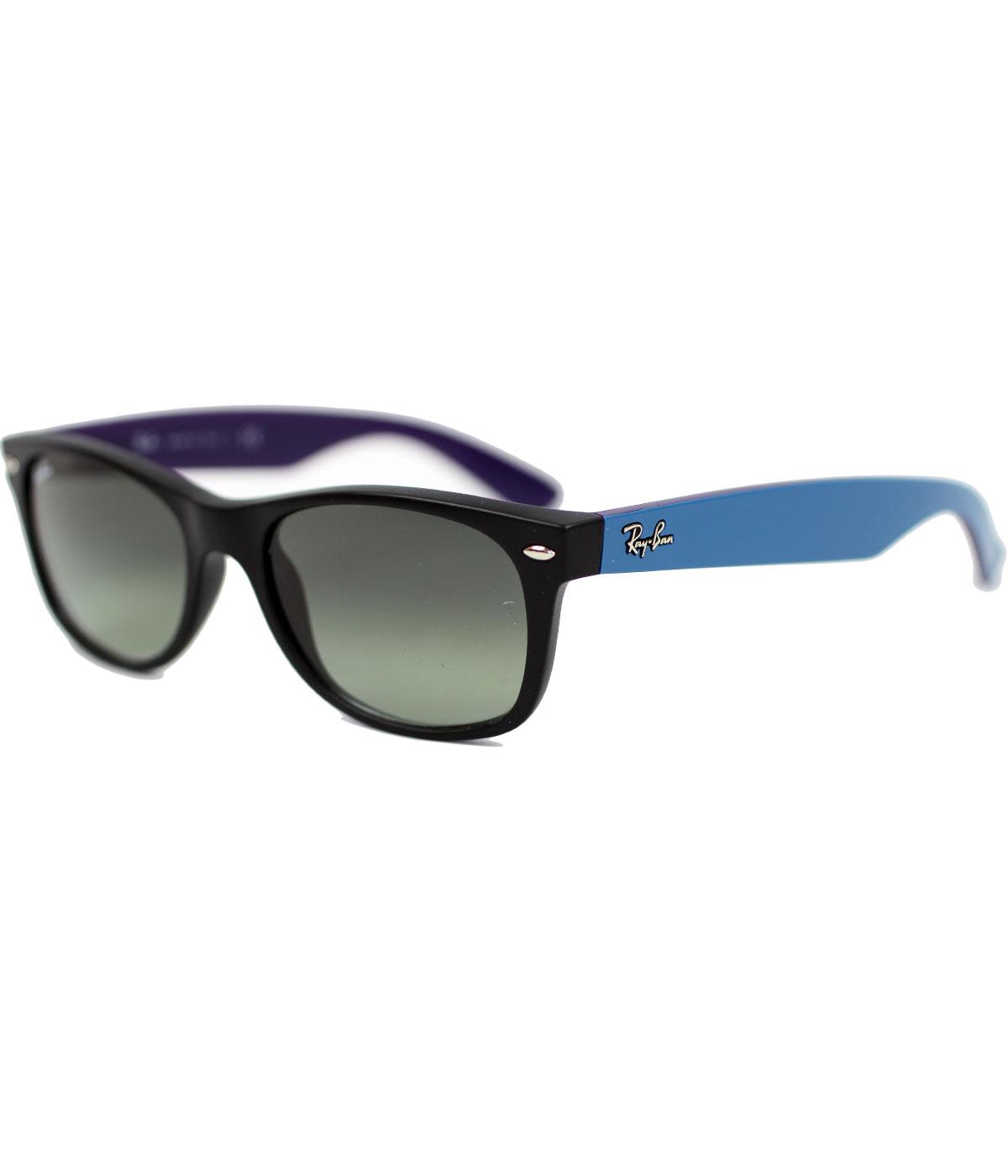 Ray-Ban New Wayfarer Retro Mod 2-Tone Sunglasses Black/Blue