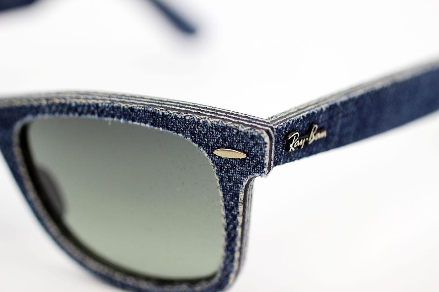 Ray Ban Retro 1950s Mod Denim Jeans Wayfarer Sunglasses Blue