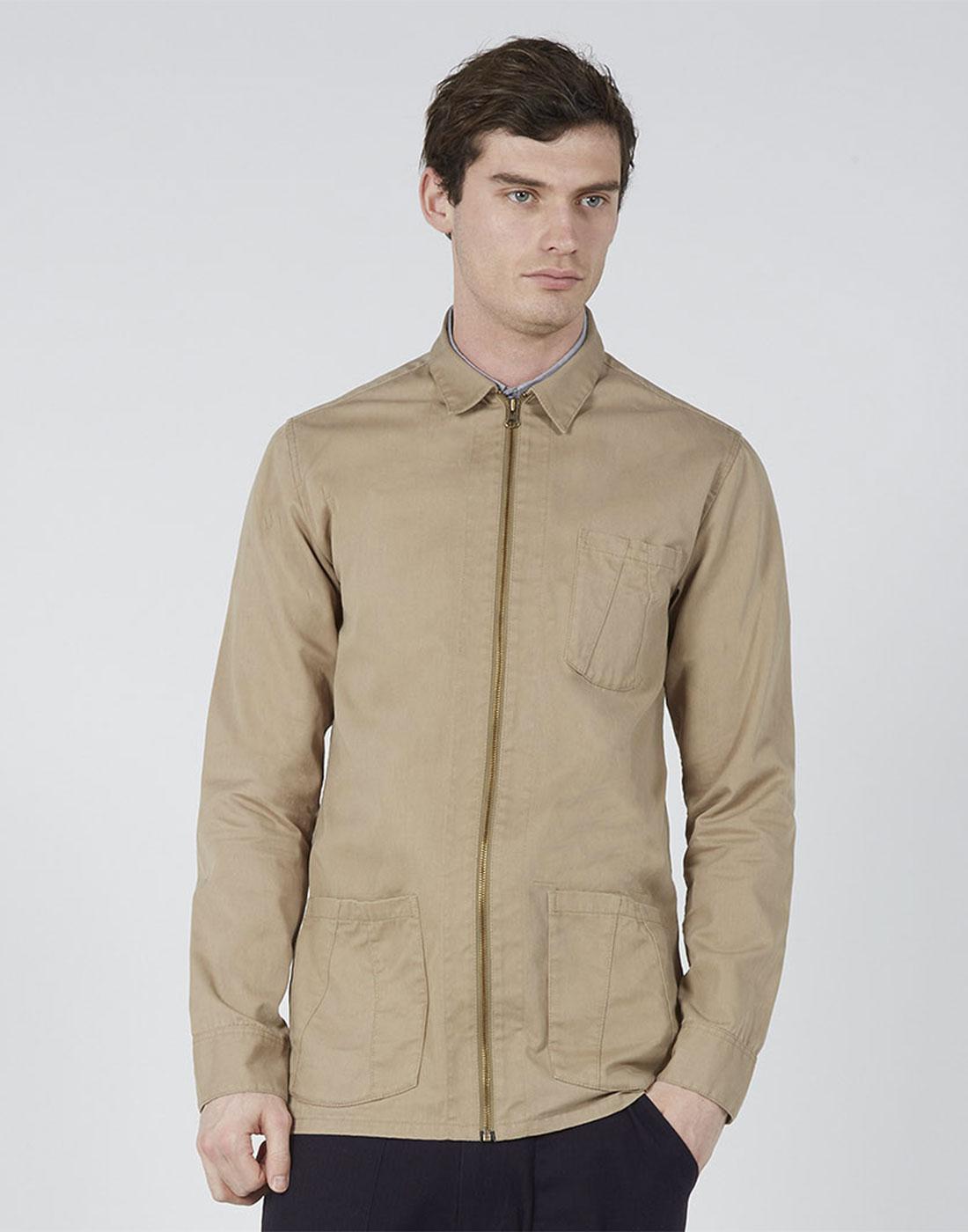 REALM & EMPIRE Retro Mod Zip Through Military Workwear Jacket