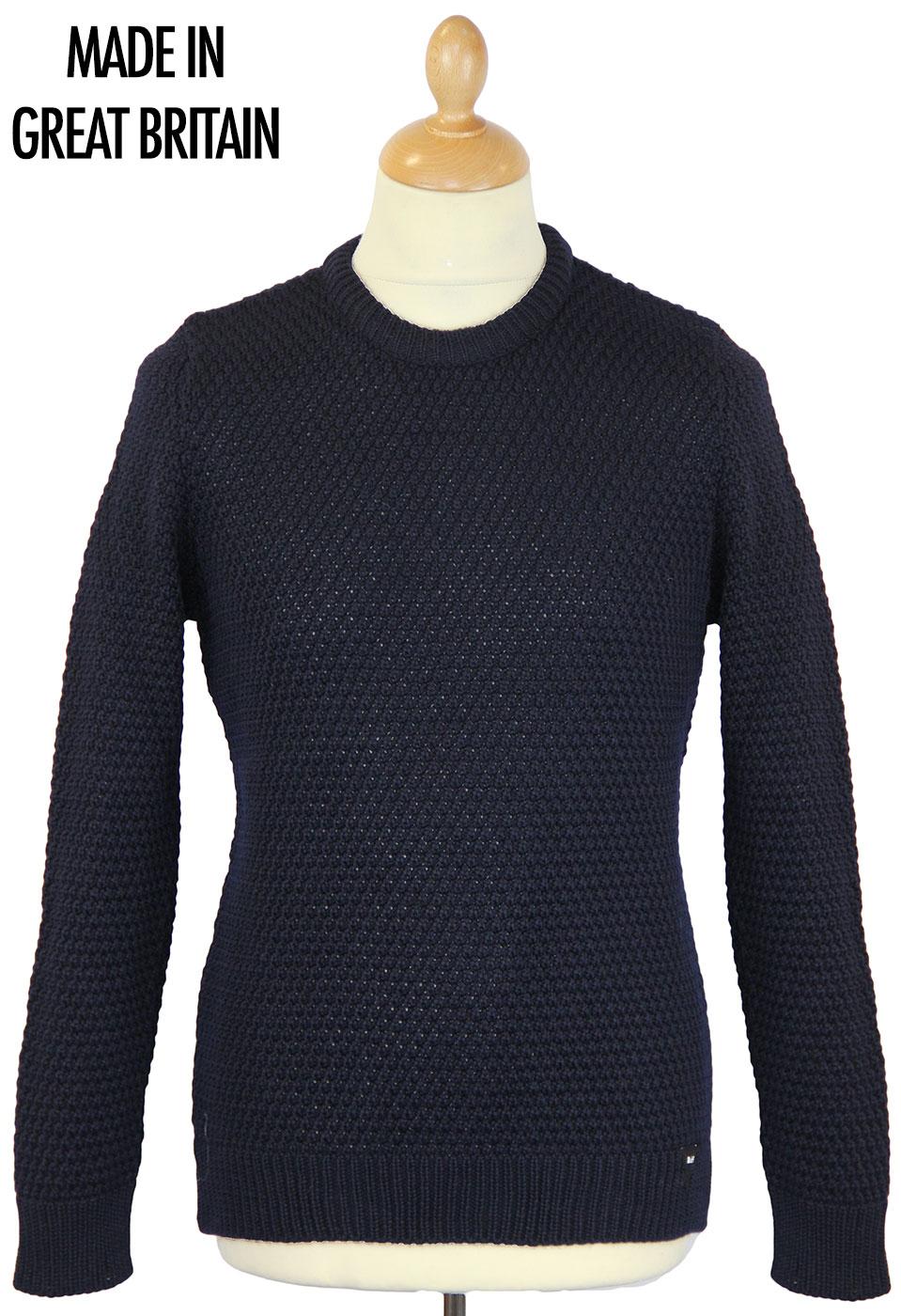 REALM & EMPIRE Made in England Moss Stitch Crew N