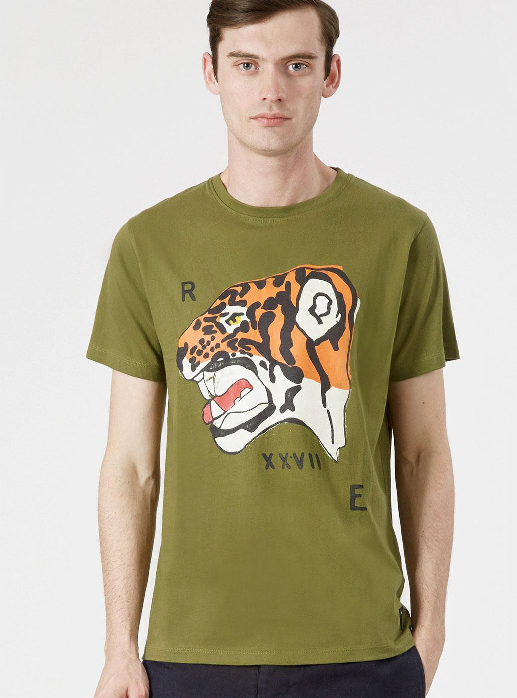 REALM & EMPIRE Retro Tiger Nose Print Tee 