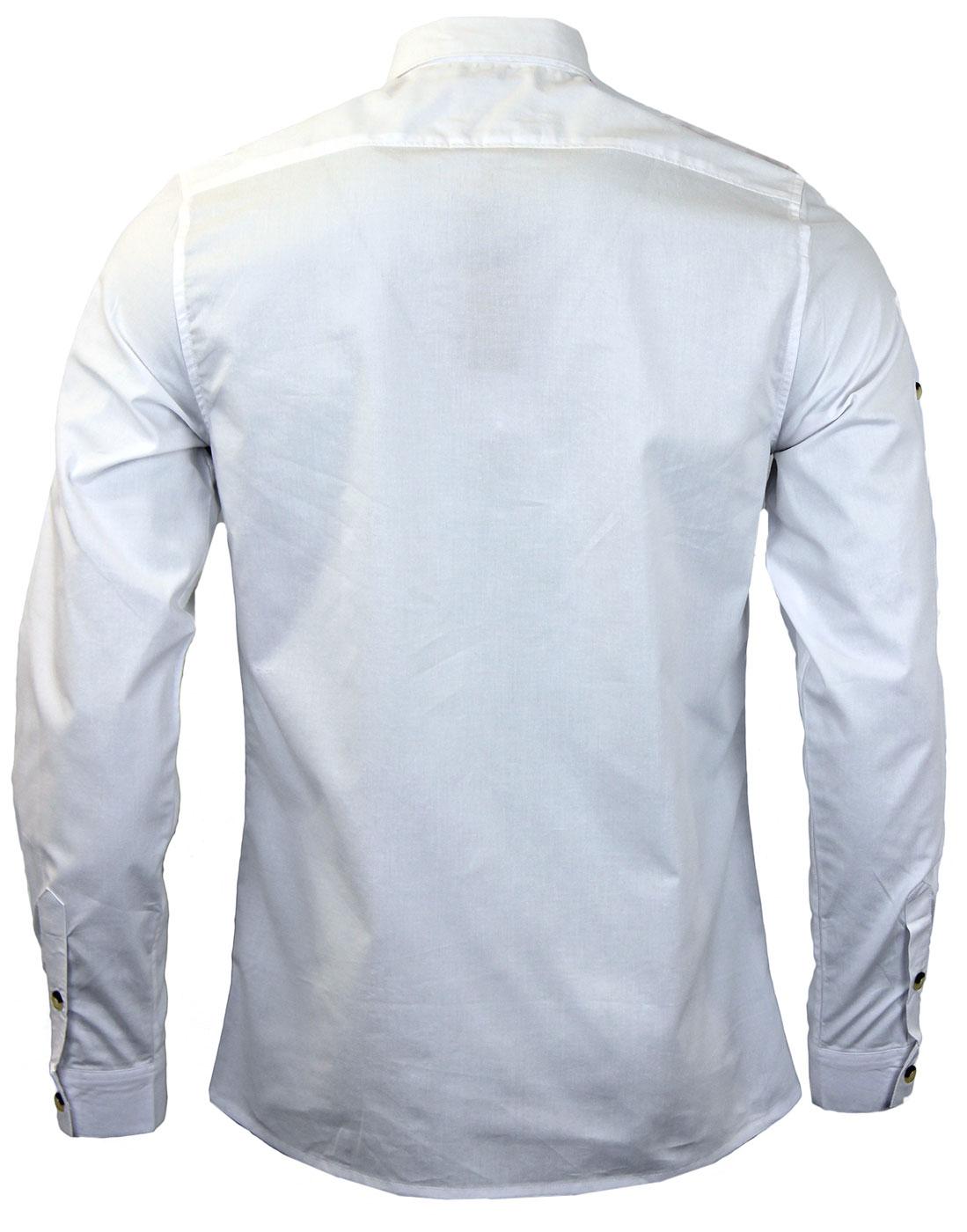 REALM & EMPIRE Wittering Retro Mod Demob Military Epaulet Shirt