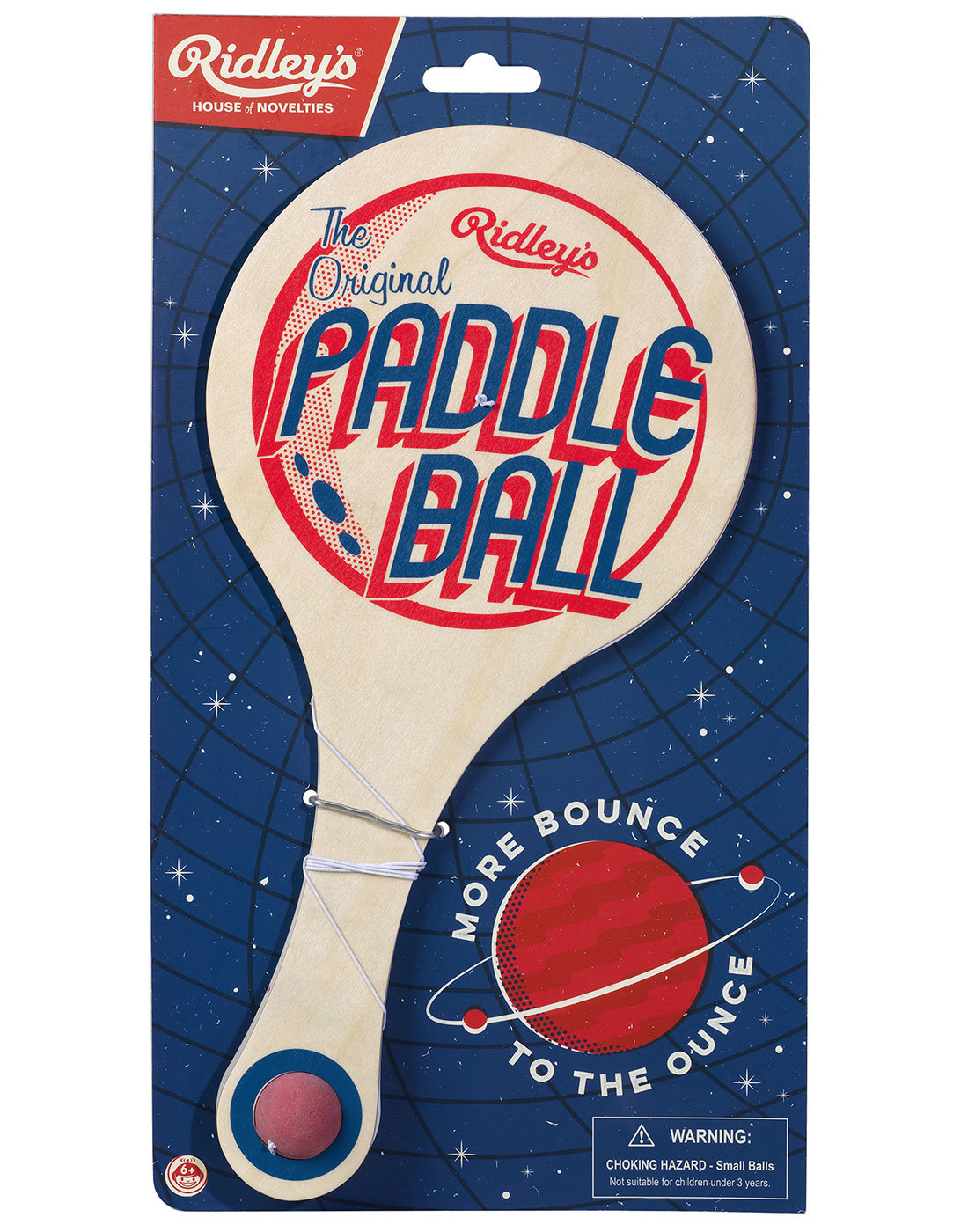 RIDLEY'S Vintage Retro Paddle Ball Game Wooden Indie Toy.