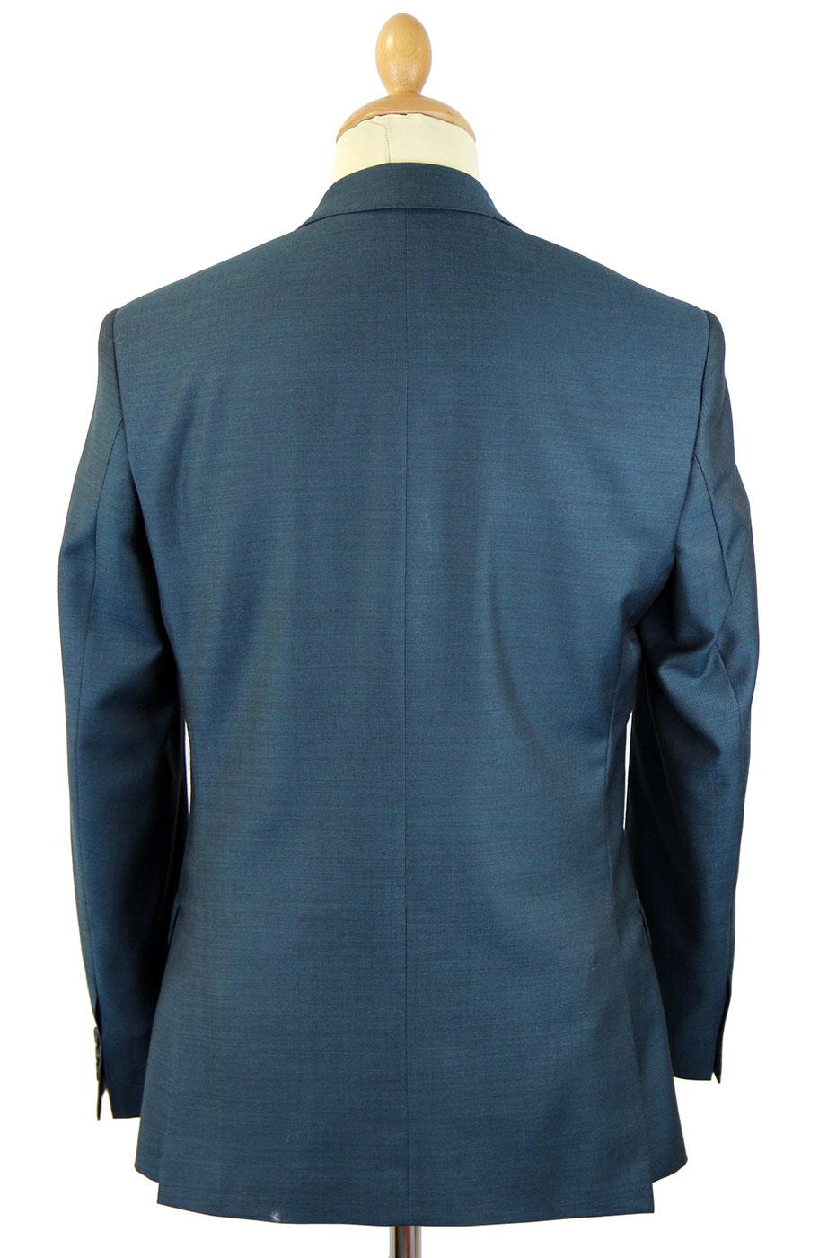 Mens Retro 60s style slim fit Mod Suit in Teal Tonic.