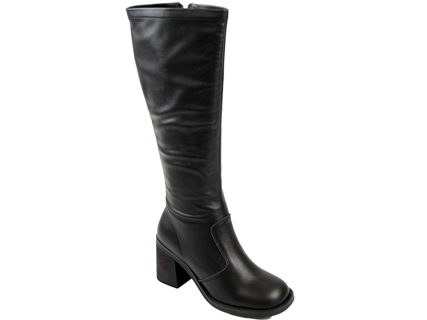 Marvelette MADCAP ENGLAND Retro Knee High Slim Boots Black