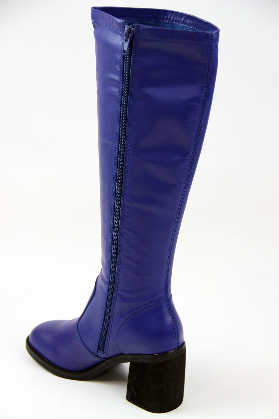 Marvelette MADCAP ENGLAND Retro Knee High Slim Boots Navy