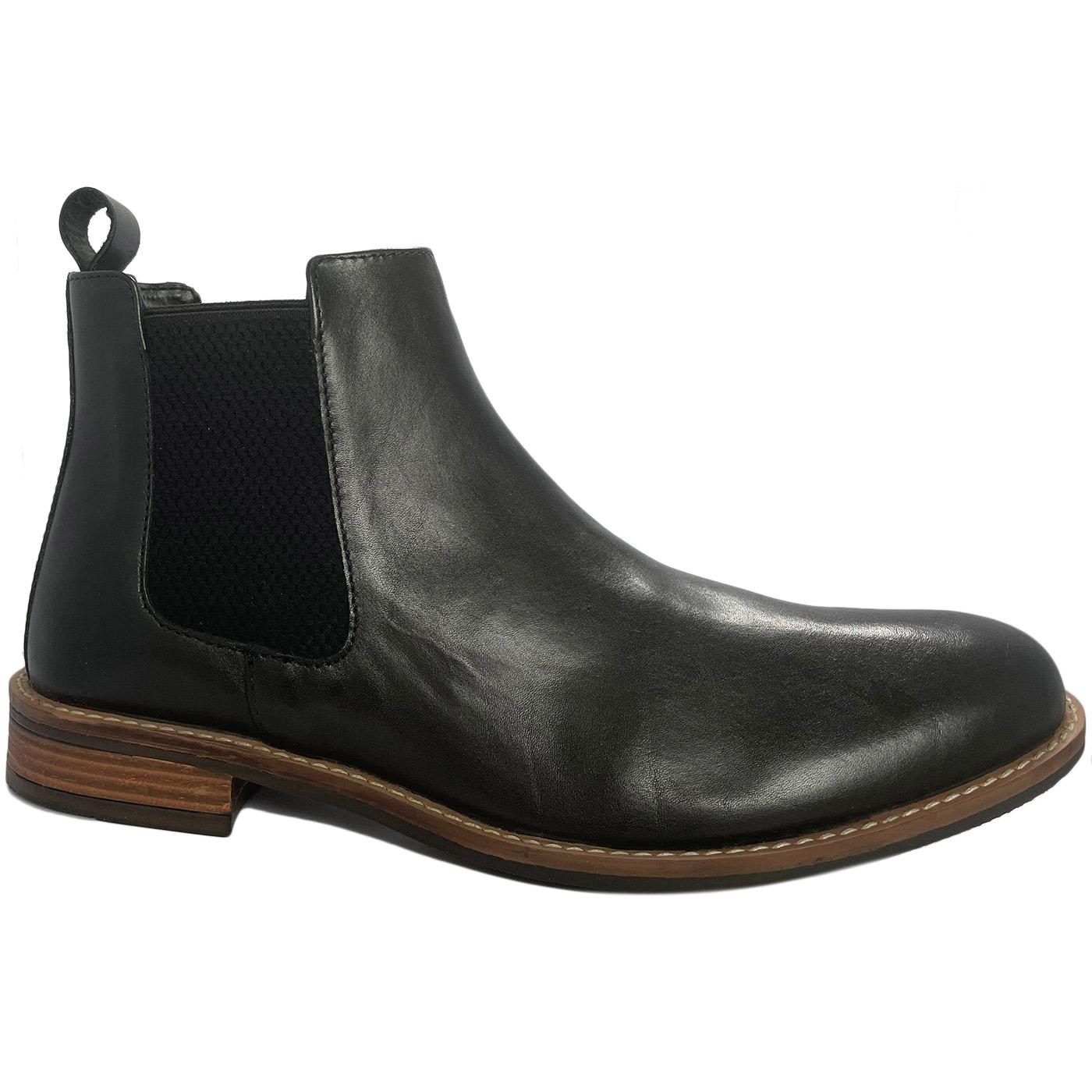 Men's Retro Smooth Chelsea Boots in Black