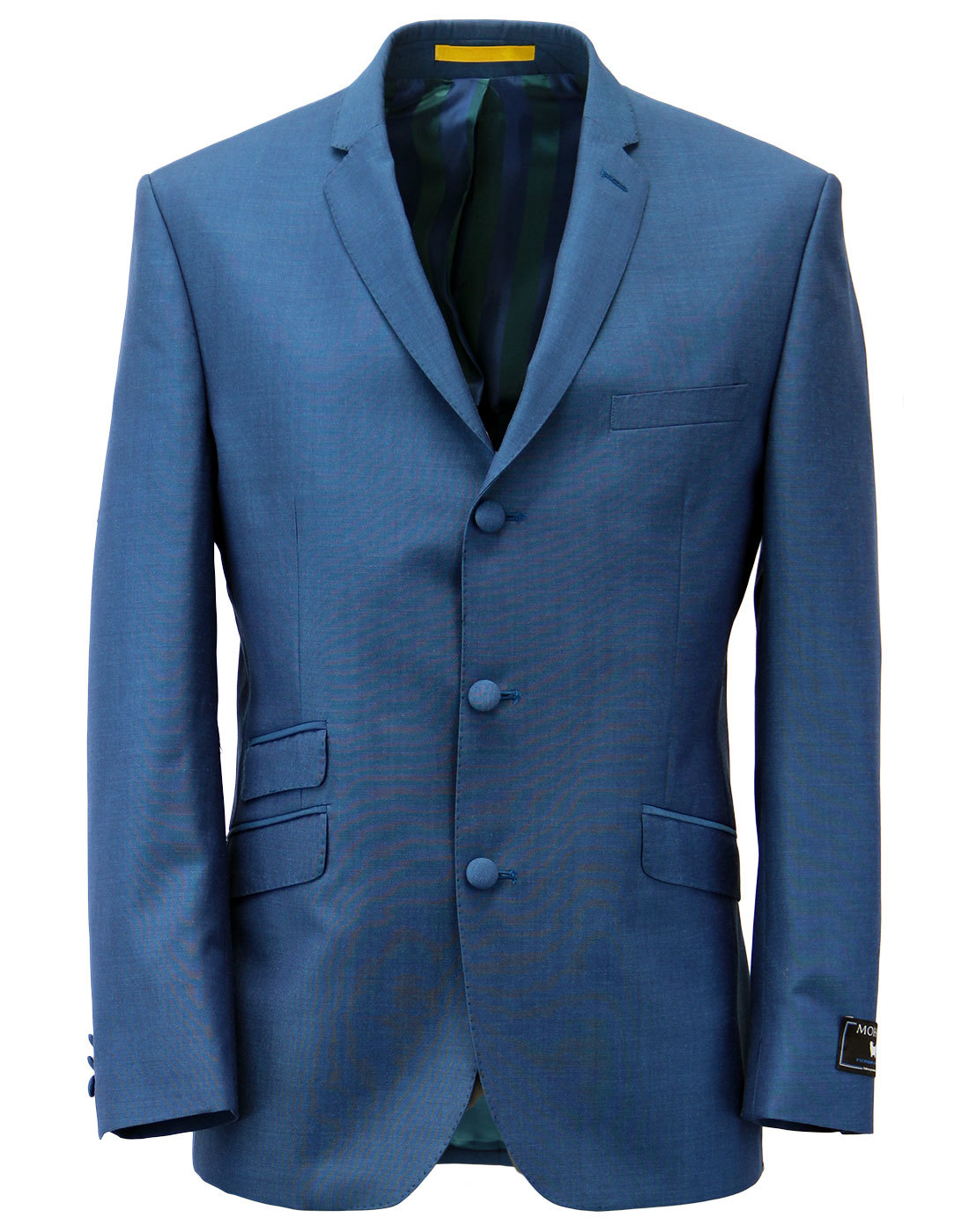 Retro 1960s Mod Mohair Blend 3 Button Suit Jacket in Turquoise