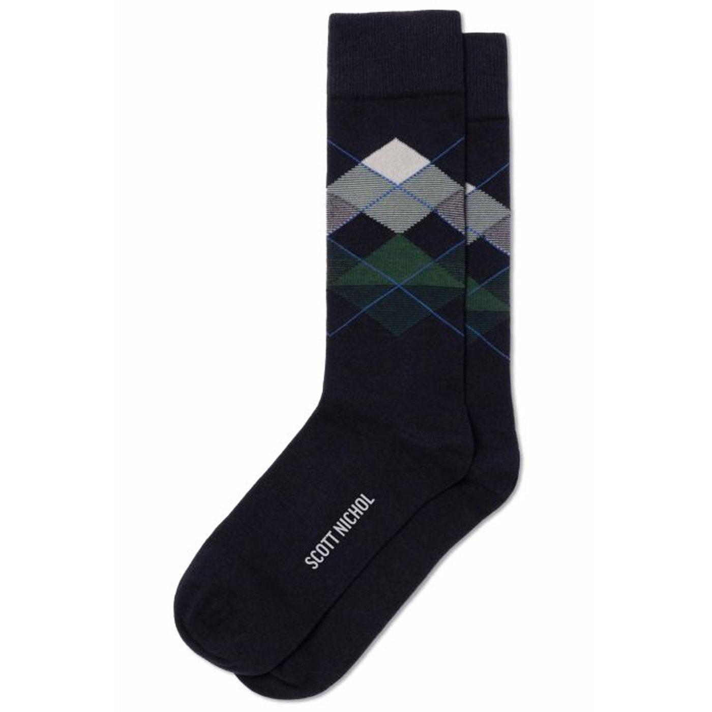 +Crawford Scott-Nichol Organic Cotton Argyle Socks