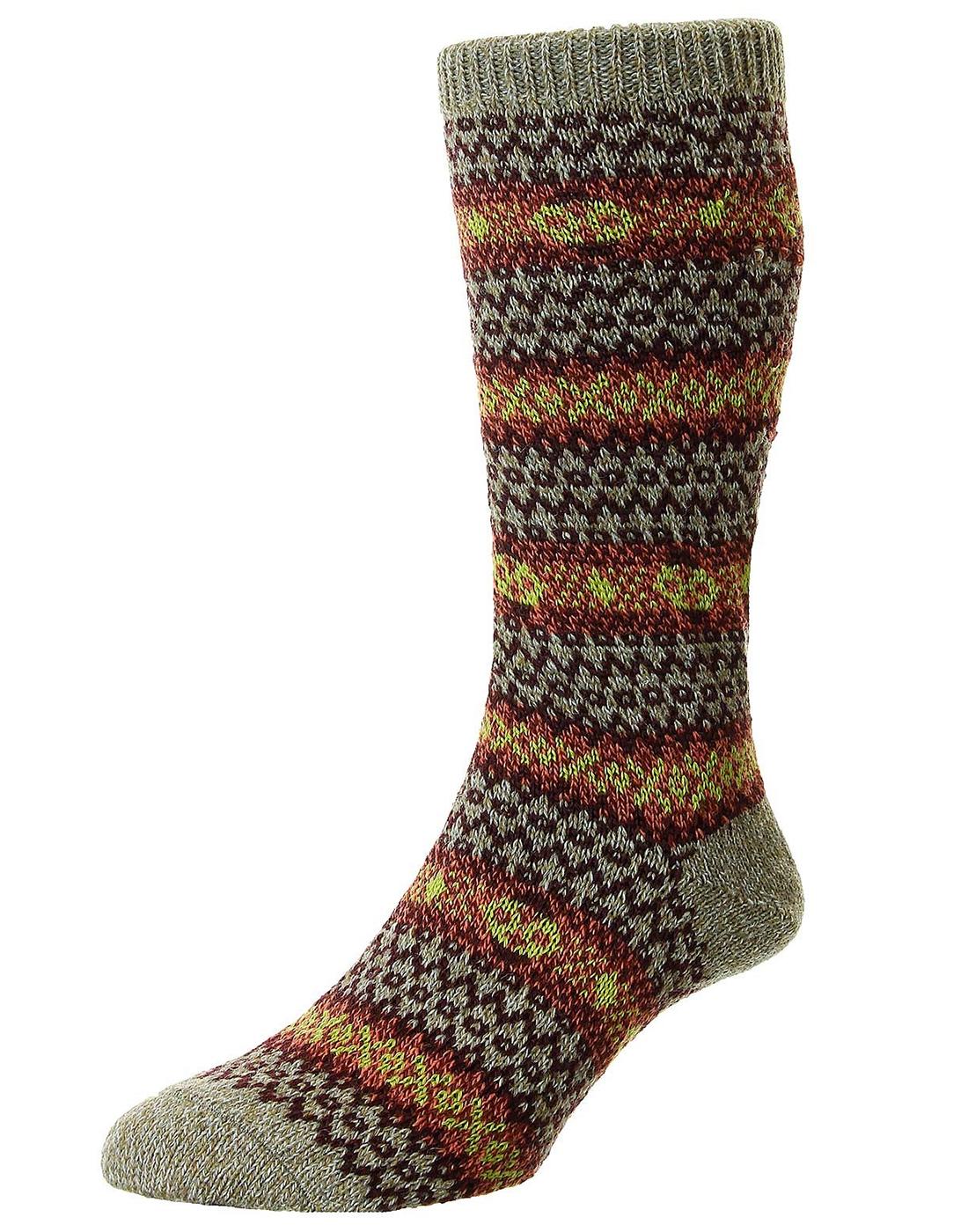 +Felbrigg SCOTT-NICHOL Country Fairisle Wool Socks