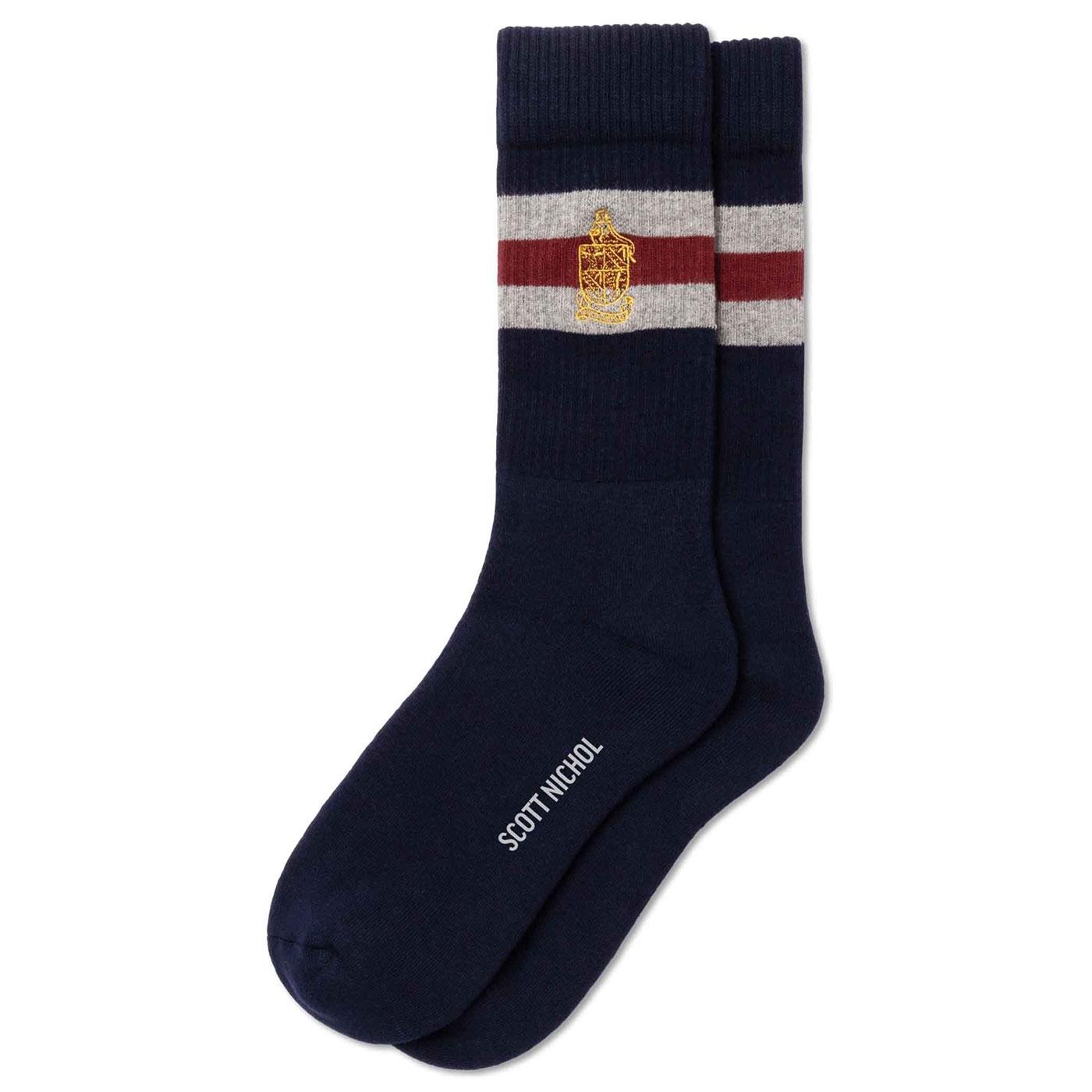 + Harlow Scott-Nichol Varsity Stripe Crest Socks N