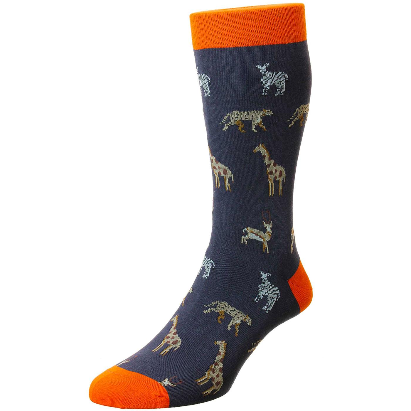 SCOTT-NICHOL Serengeti Made in England Animal Safari Socks
