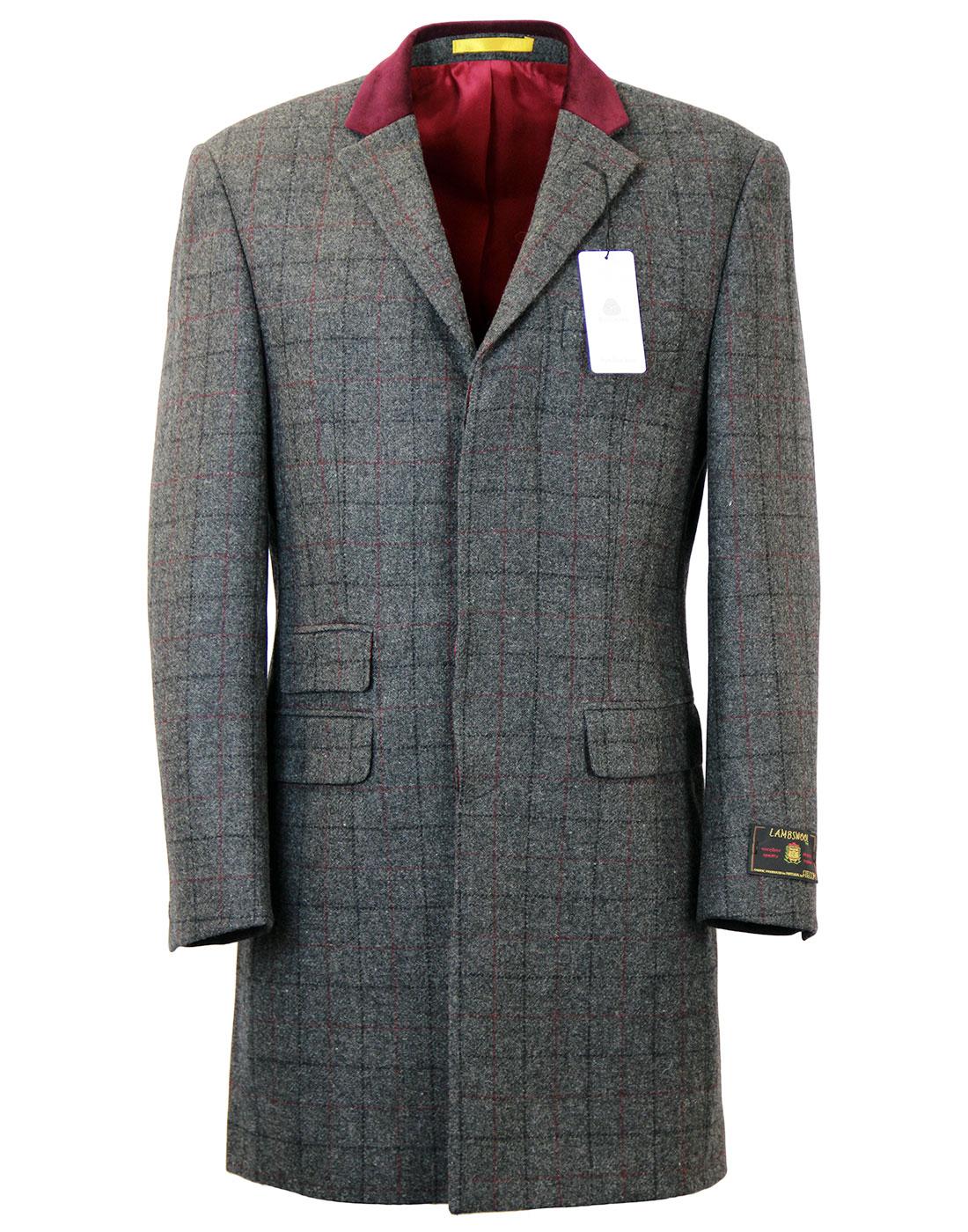 1960s Mod Double Overcheck 3/4 Length Dress Coat
