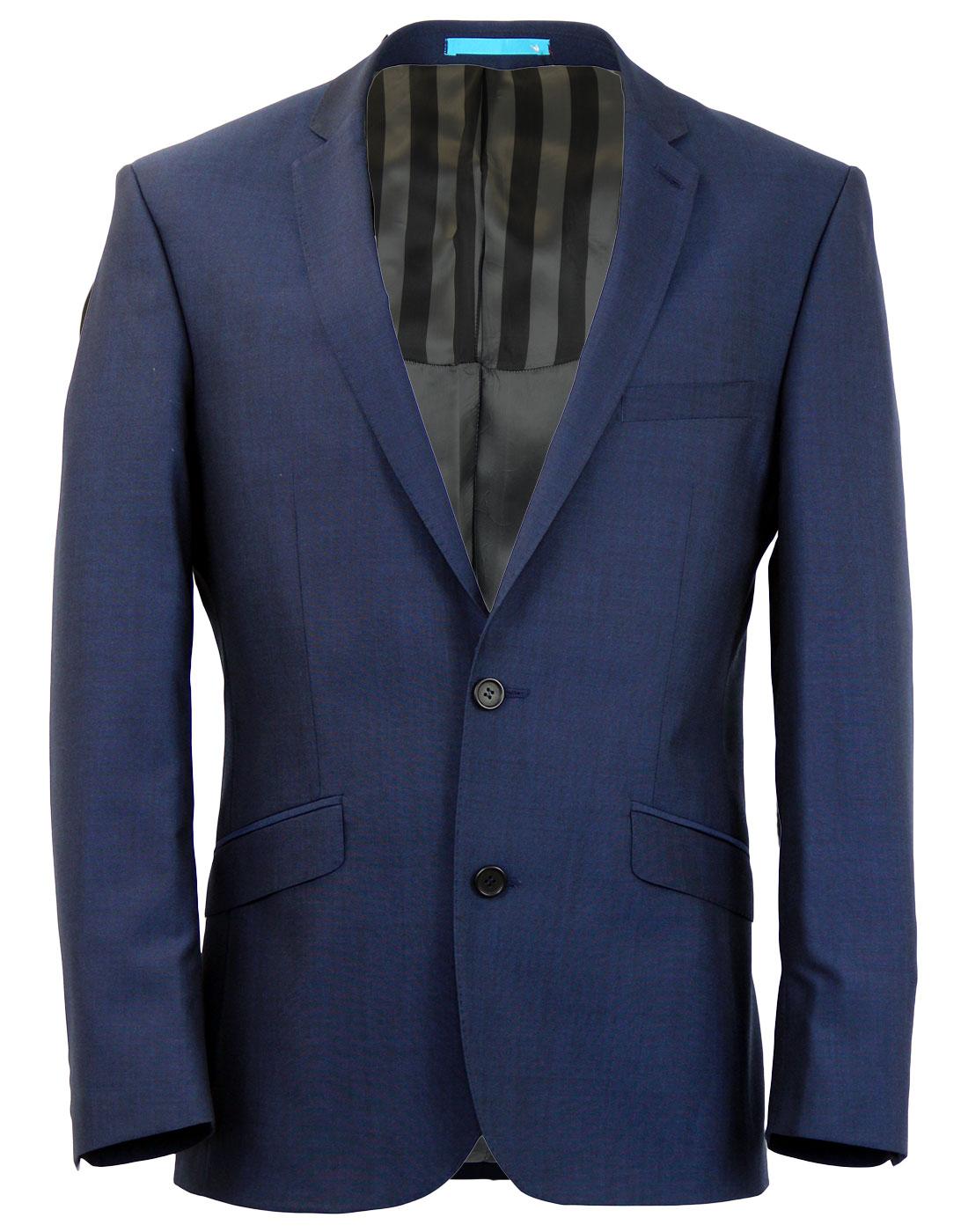 Retro 60s Mod 2 Button Suit Jacket INK BLUE