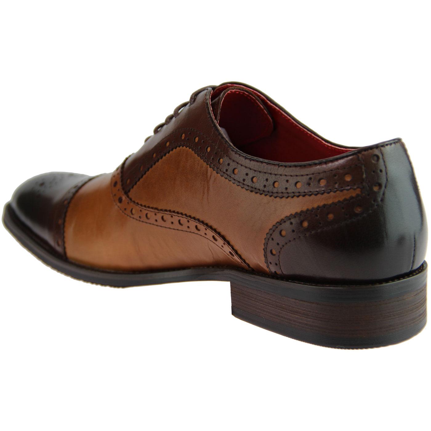 SERGIO DULETTI Murphy Retro Mod 2 Tone Brogues in Coffee