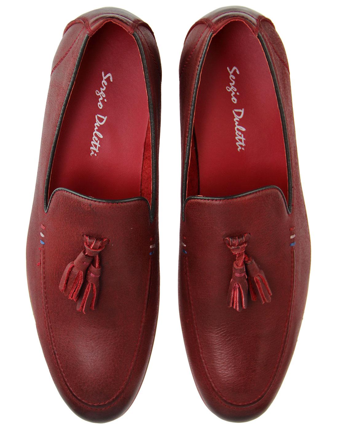 SERGIO DULETTI 'Rene' men's Leather Tassel loafers in Wine