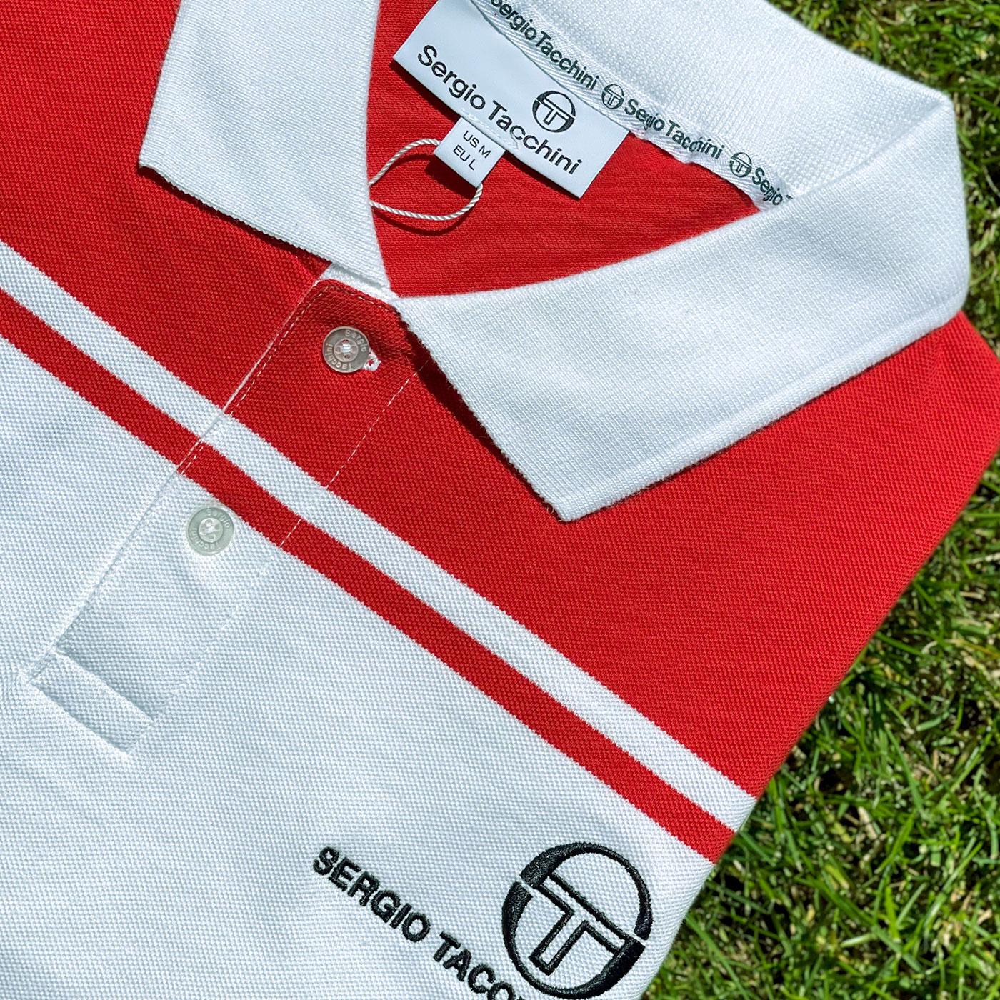 New Young Line SERGIO TACCHINI Retro 80s Polo White/Red