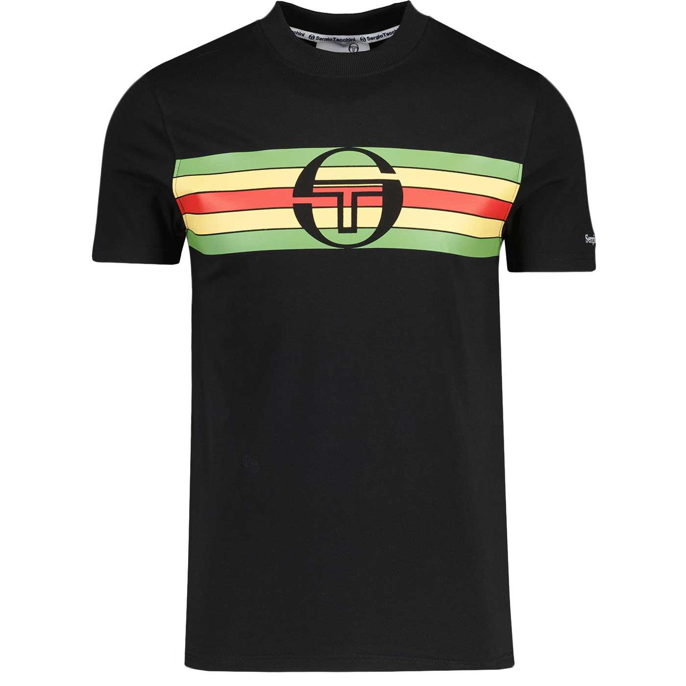 Adamo Sergio Tacchini Multi Stripe Retro Tee B/JG