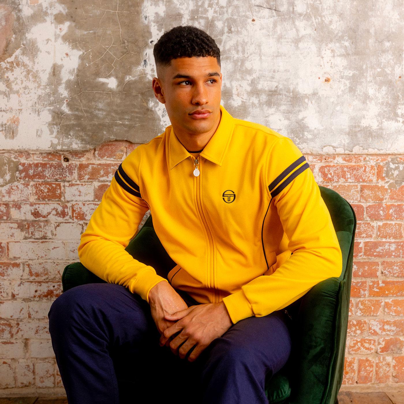 【Sergio Tacchini】Armando Track Top★Daffodil★ Sergio Tacchini Armando 70s Track Top Daffodil/Maritime Blue