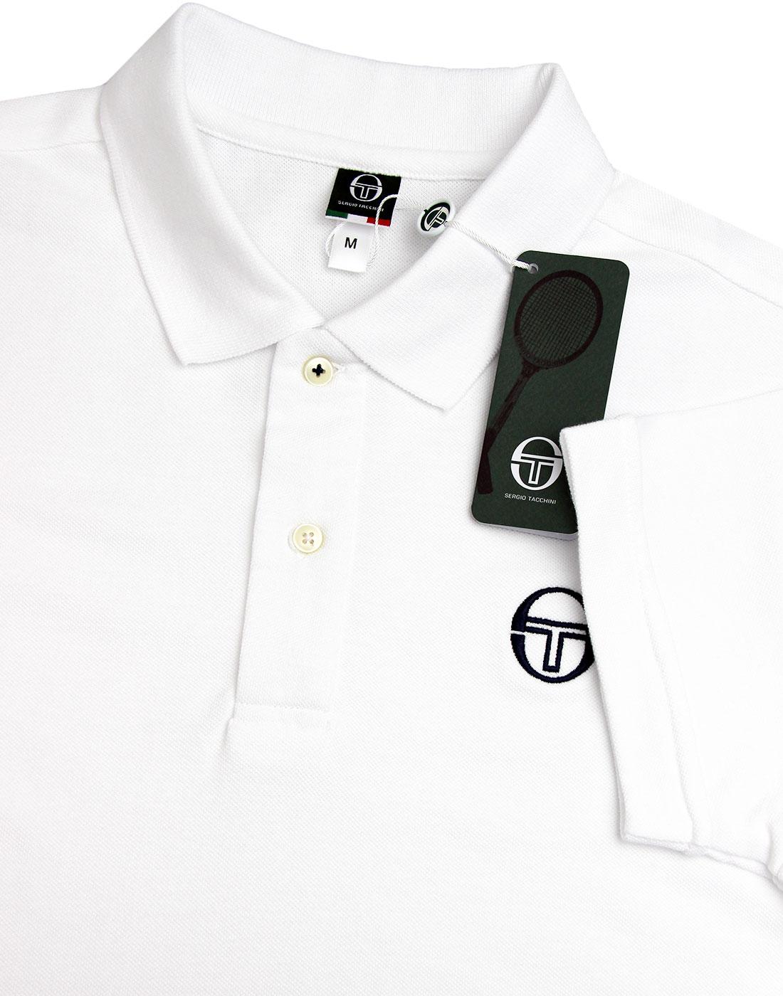 SERGIO TACCHINI Retro Archive Classic Pique Polo Top White