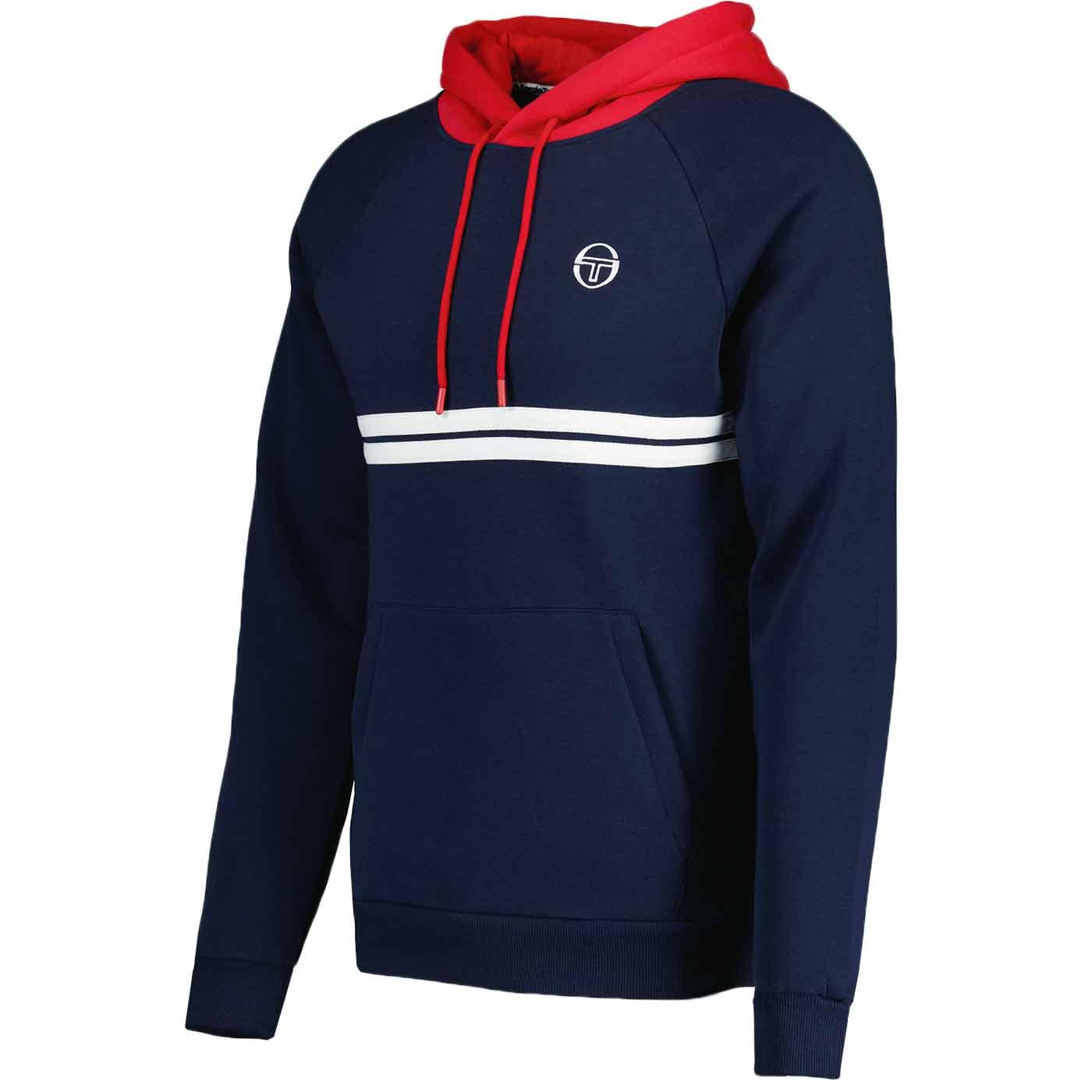 Dallas SERGIO TACCHINI Retro Chest Stripe Hoodie in Blue