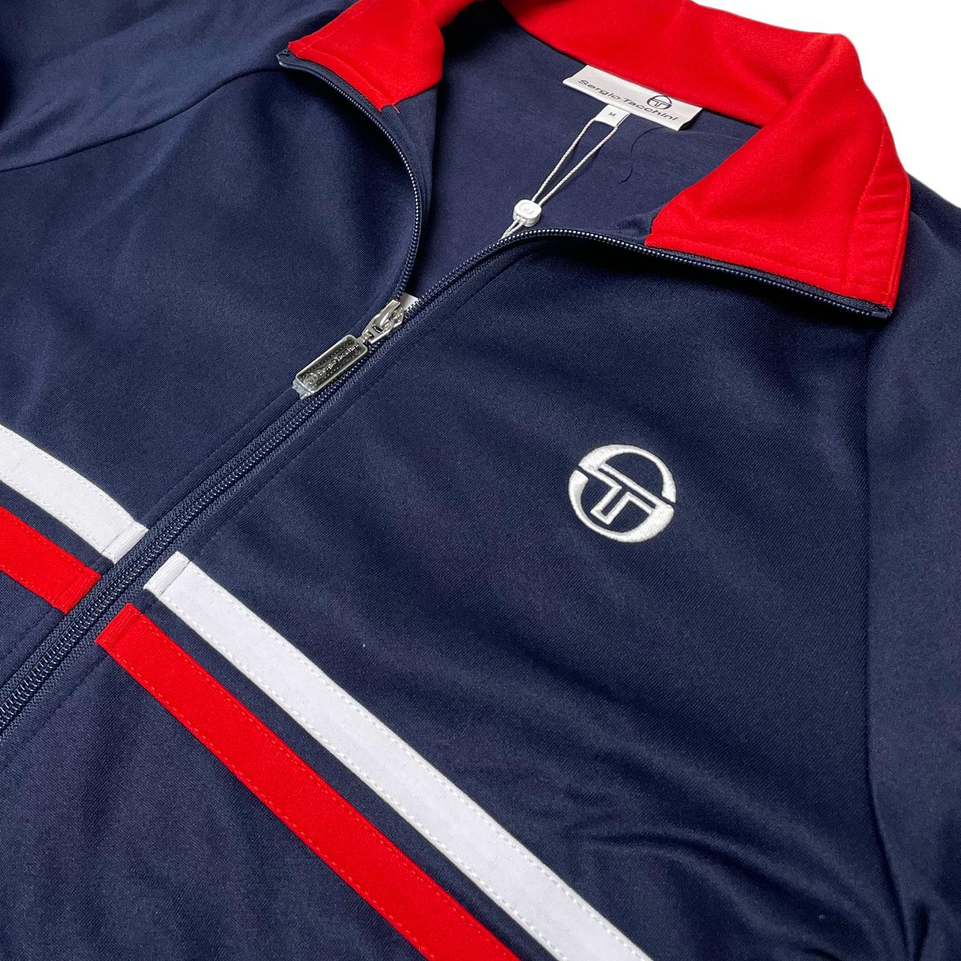 Sergio Tachinni Dallas retro casuals track top Maritime Blue Red