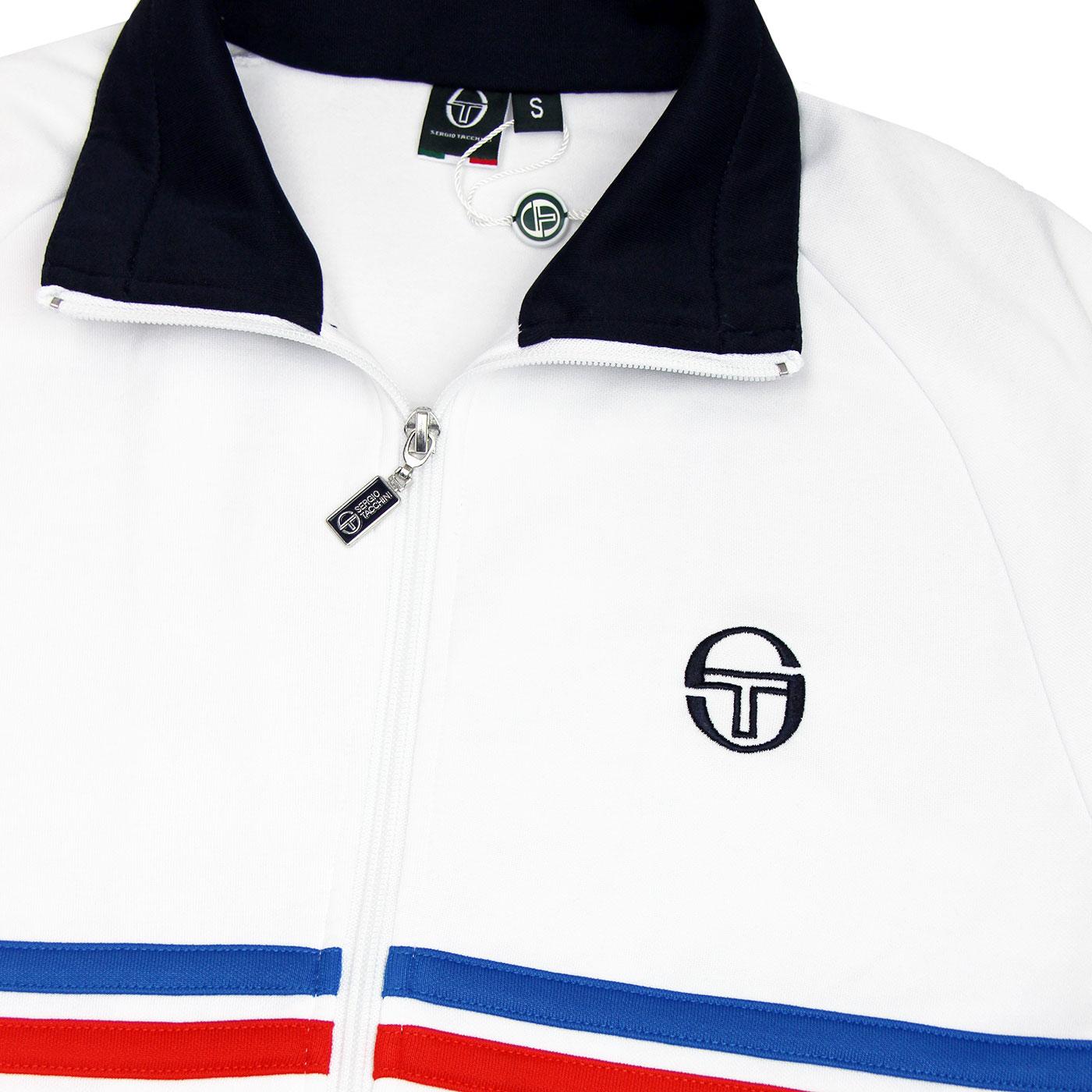 SERGIO TACCHINI Dallas Retro 80s Stripe Track Top in White