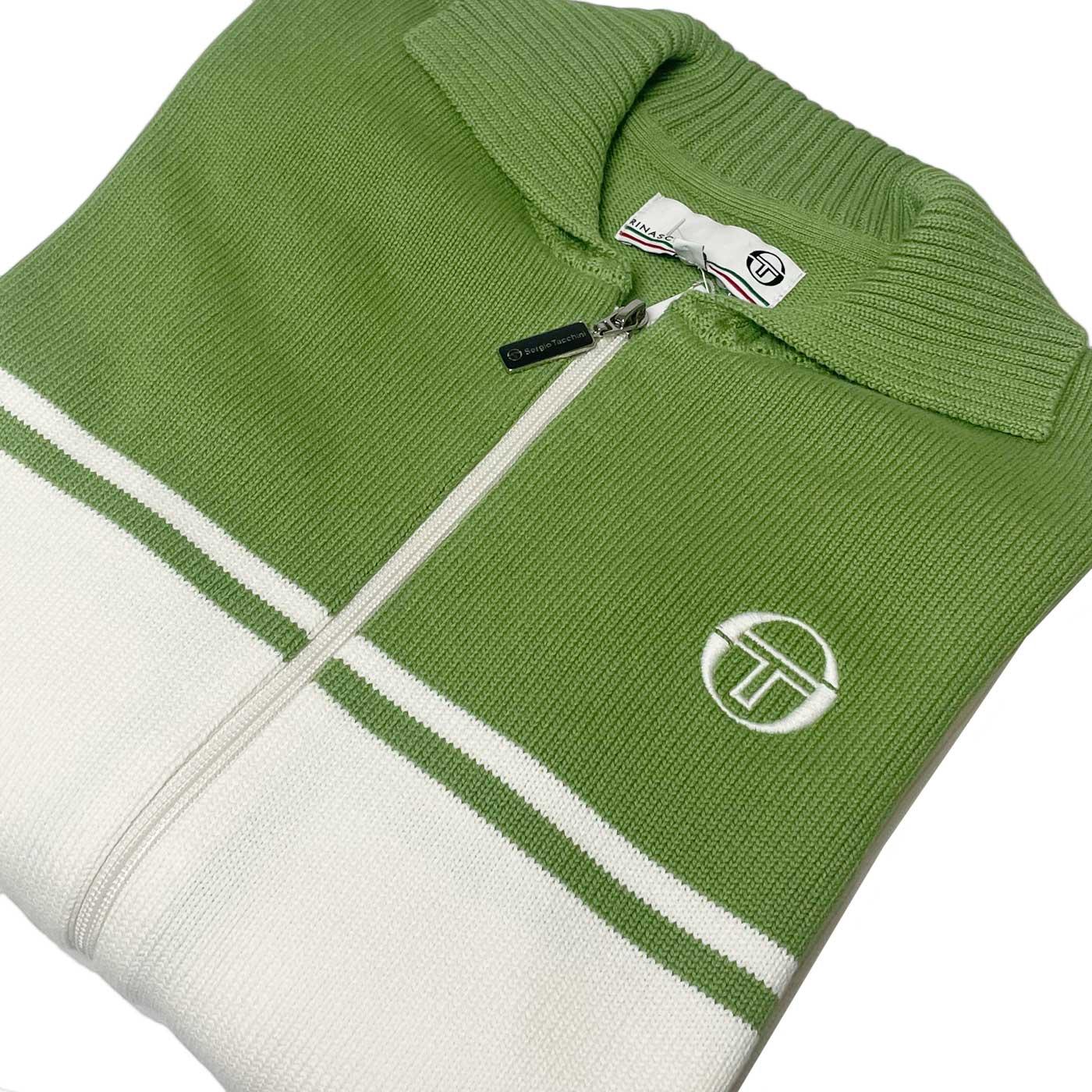 Sergio Tacchini Donato Knitted Track Top Gardenia Jade Green