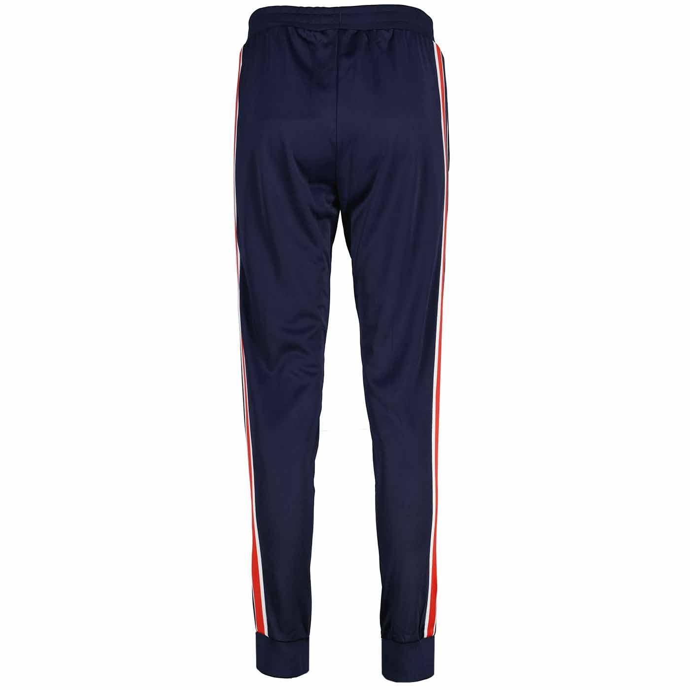 Navy blue track hot sale pants with red stripe