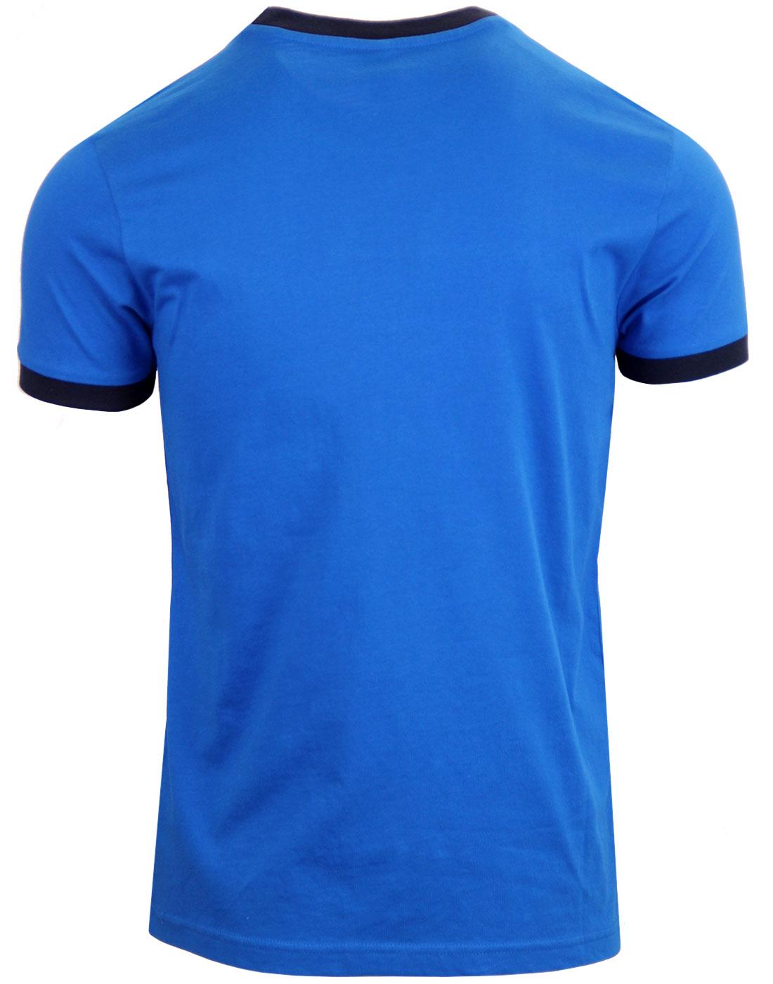 Sergio Tacchini Masters T Shirt in White /& Royal Blue retro crew tee