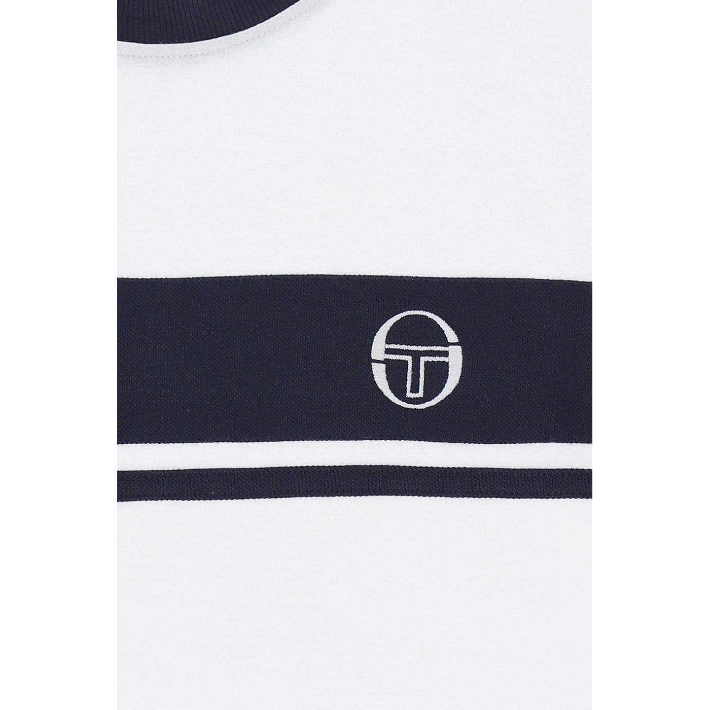 Masters Sergio Tacchini Retro Pique Panel Ls Tee In White