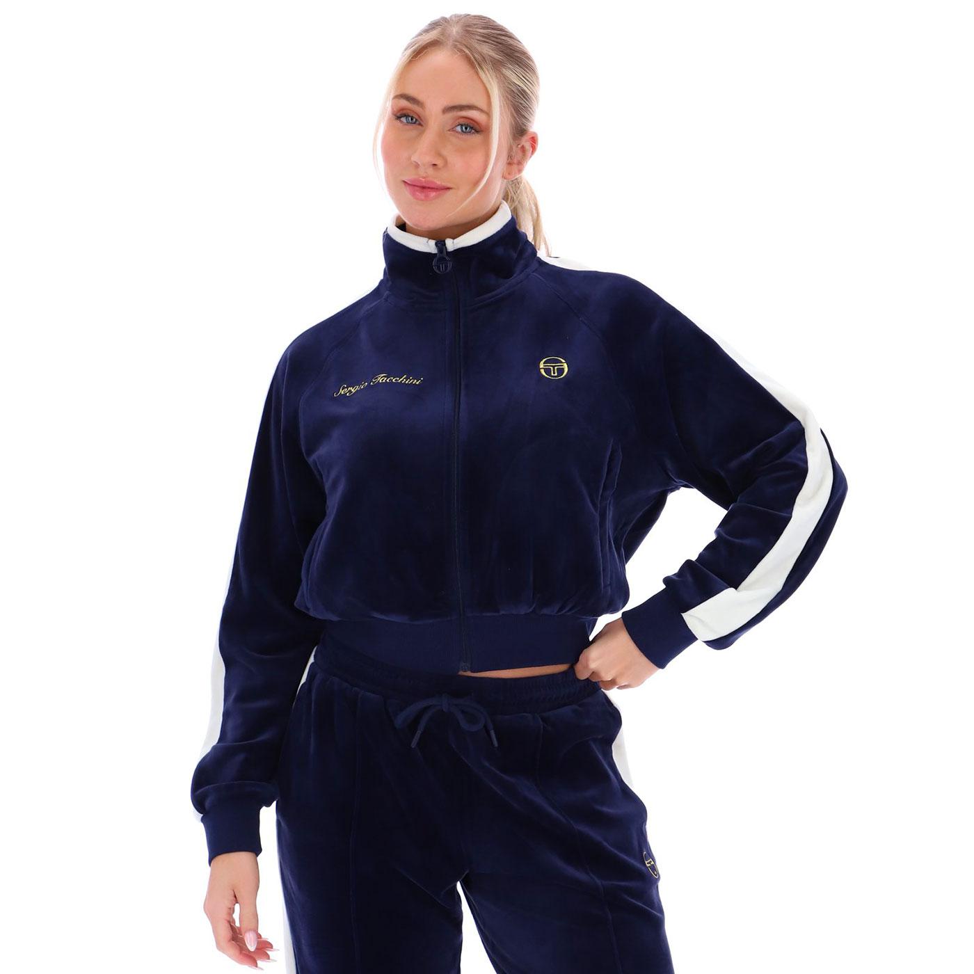 Miss Carlotta SERGIO TACCHINI Retro Track Top Blue