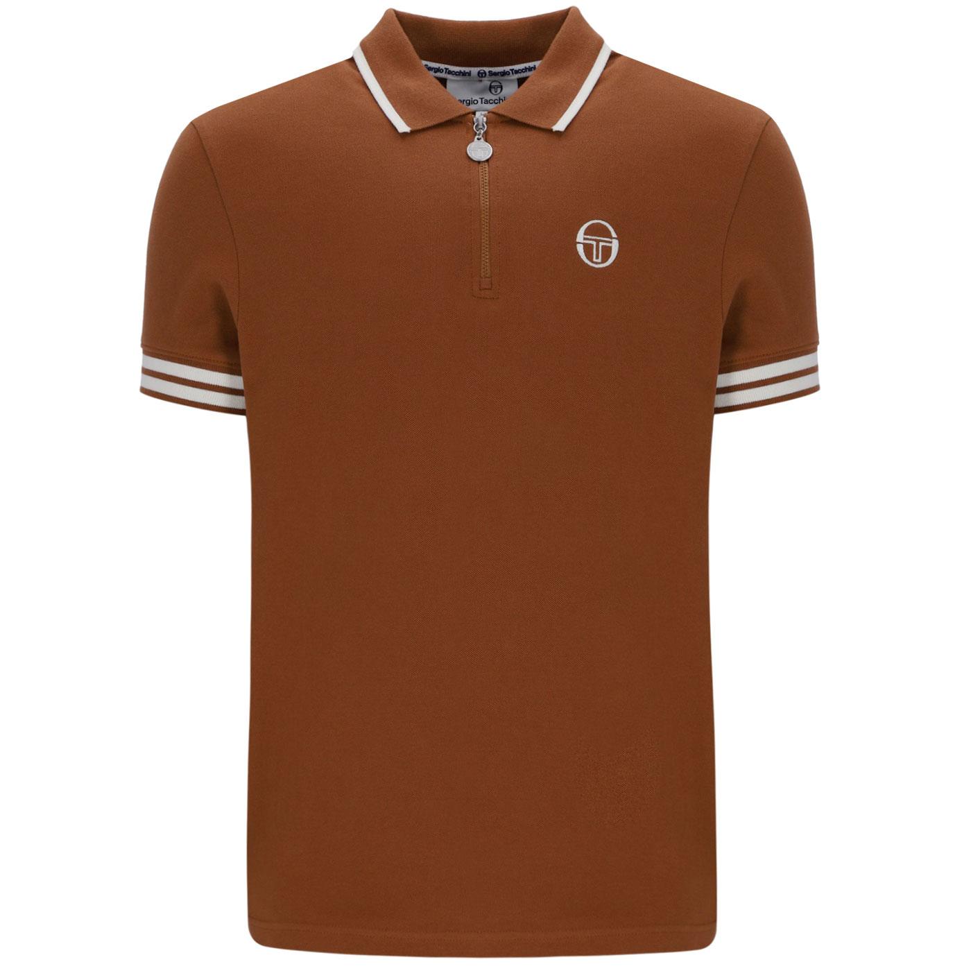 Iceberg Sergio Tacchini Cuff Stripe 1/4 Zip Polo M