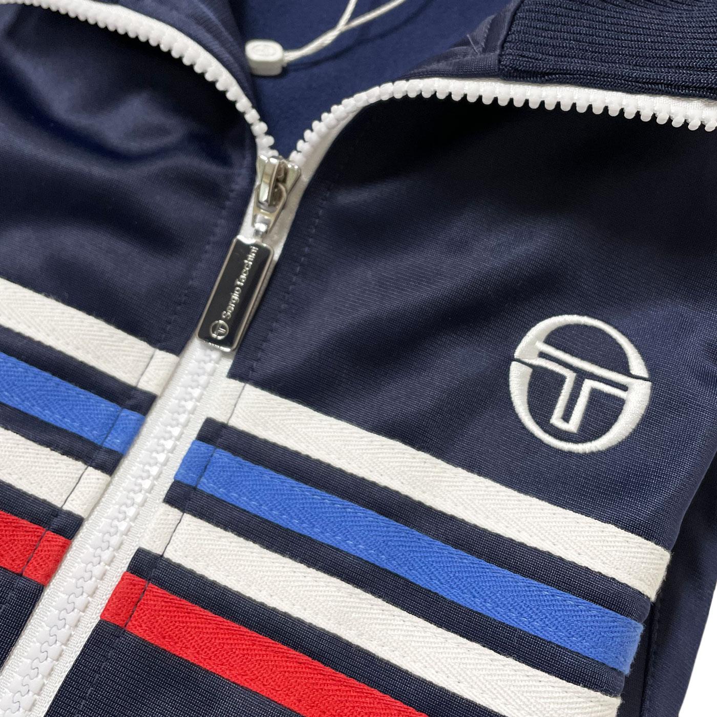 Sergio Tacchini Retro 80s New Varena Track Top In Maritime Blue