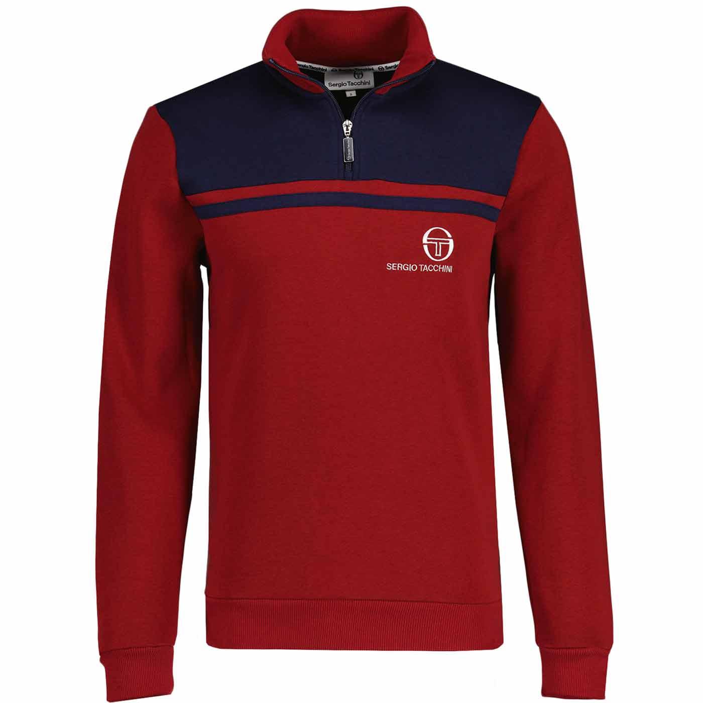 SERGIO TACCHINI New Young Line Zip Neck Sweatshirt Merlot