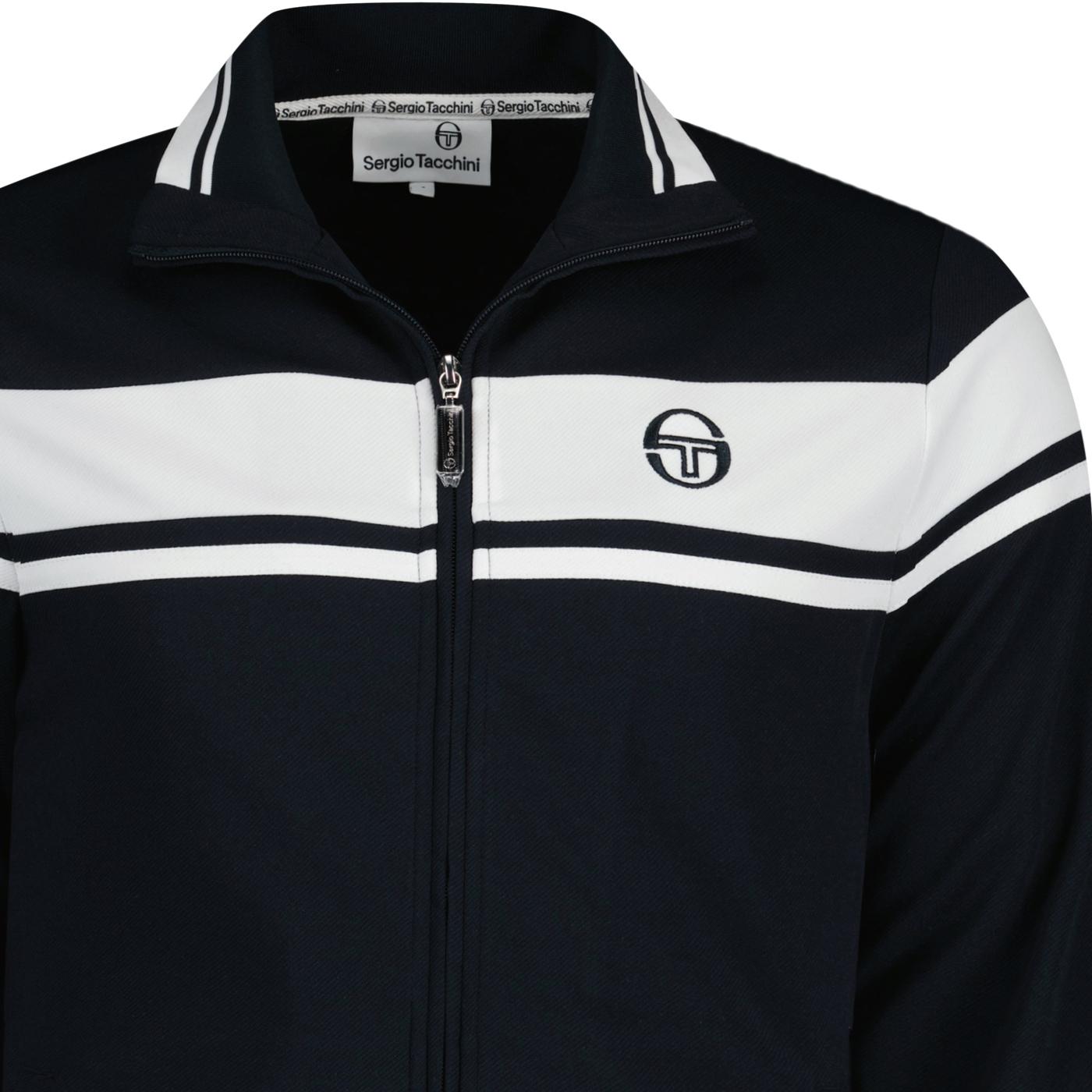 Sergio Tacchini Damarindo Retro 80s Track Top In Night Sky