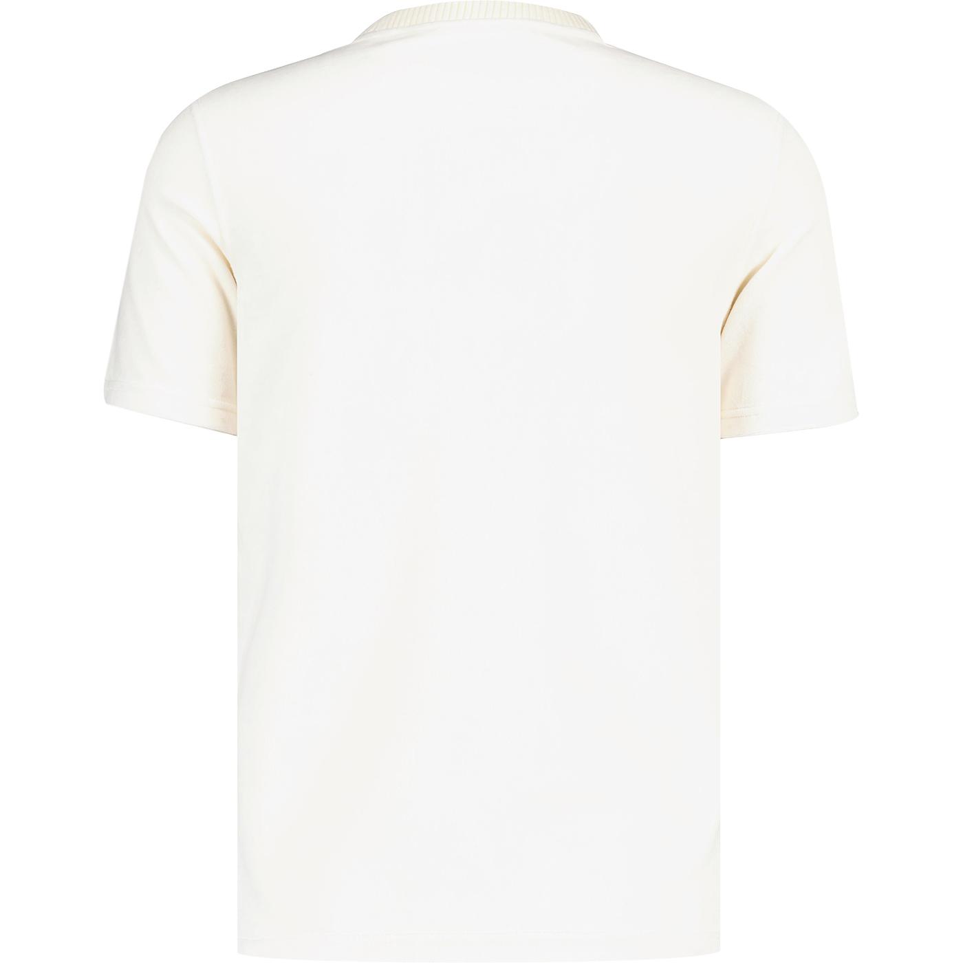 Sergio Tacchini Ivanes Retro Mod Stripe Velour Tee in Gardenia