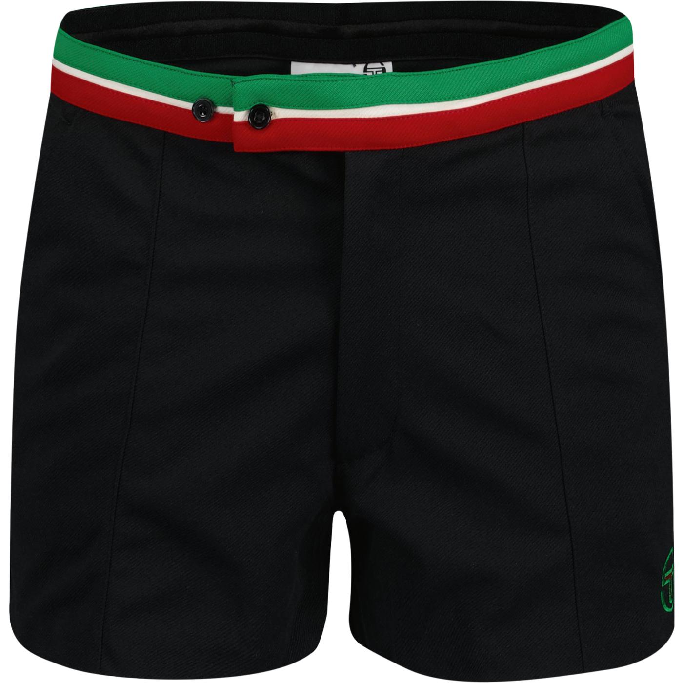 SERGIO TACCHINI Jimmy Retro 80s Tennis Shorts in Black