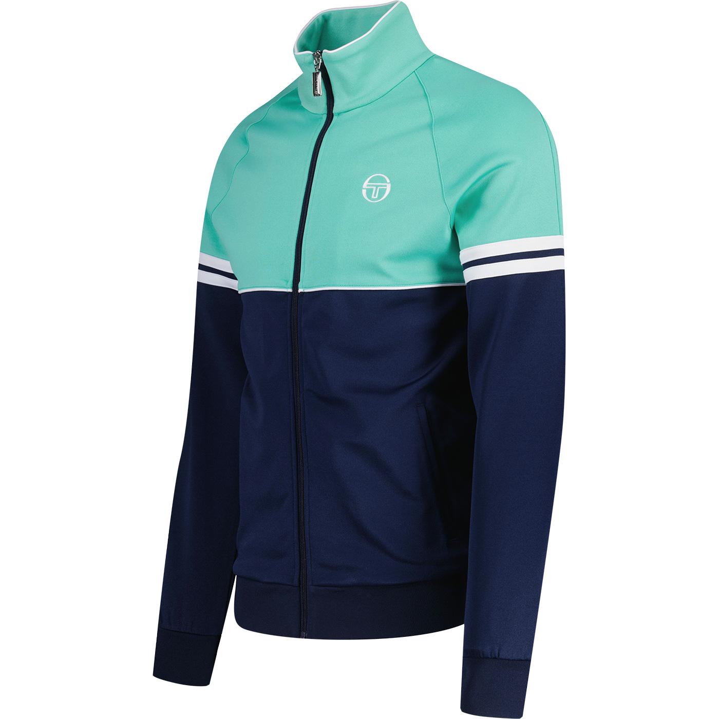 Sergio Tacchini Orion Retro Track Top Pool Maritime Blue White