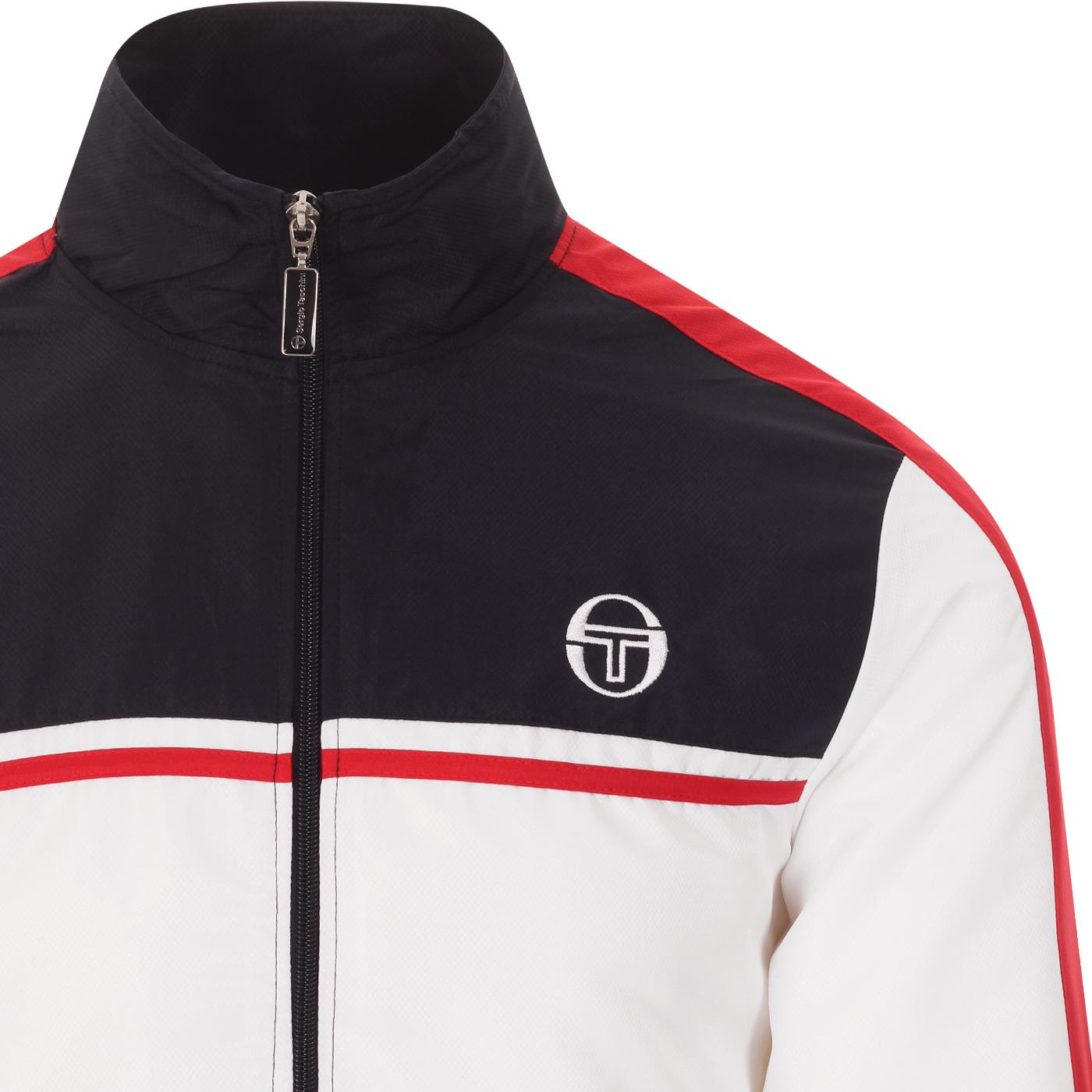 Sergio Tacchini Santo Retro 80s Panel Tracksuit In Whitenavy