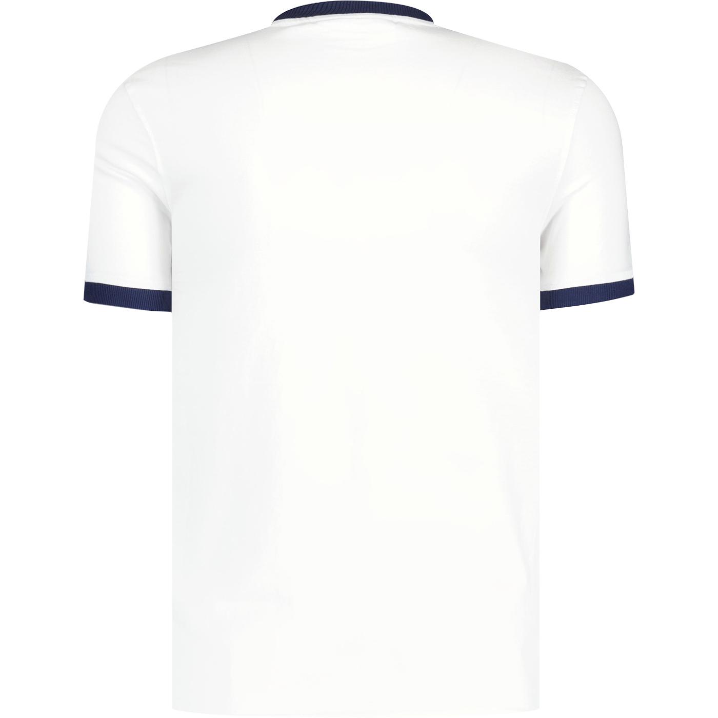 Sergio Tacchini Supermac Retro Stripe Tee White Maritime Blue