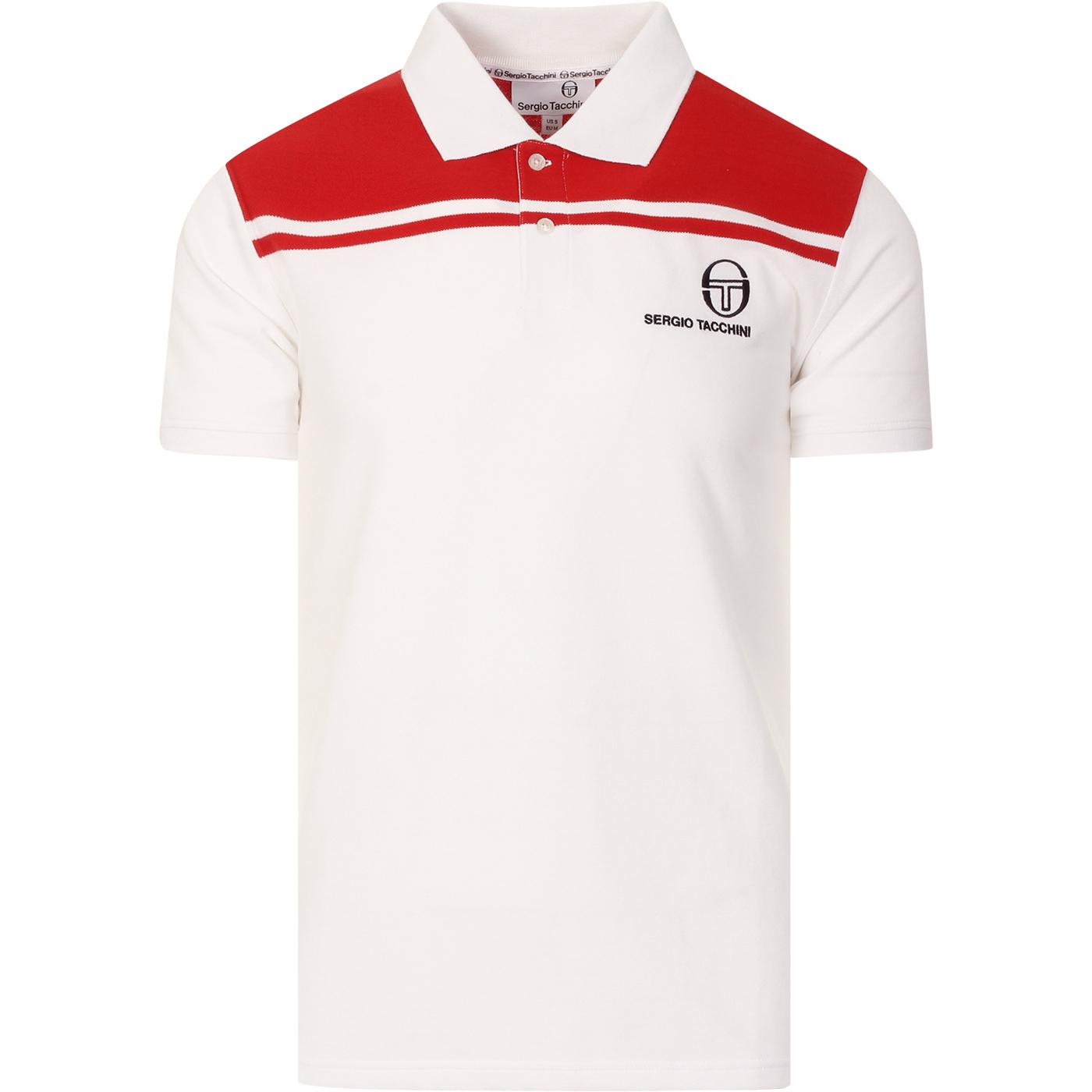 Sergio Tacchini New Young Line Polo Shirt in White & Red 