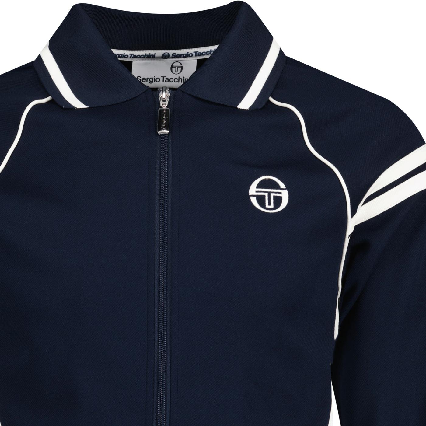 Sergio Tacchini New Ascot Retro 80s Track Top in Blue Gardenia