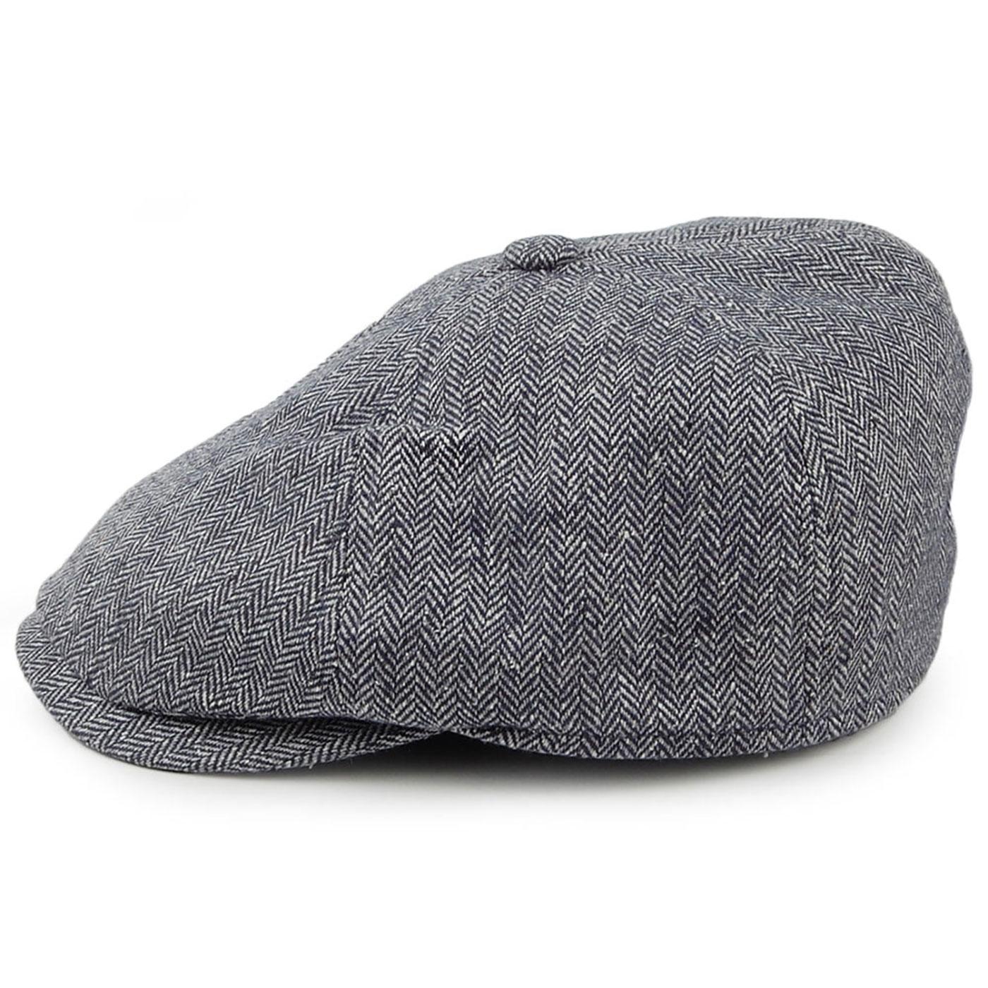 FAILSWORTH 'Hudson Silk' Herringbone Newsboy Cap in Grey